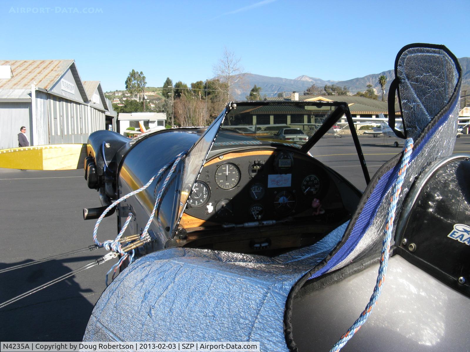 N4235A, Bowers Fly Baby C/N 73-21, 1991 Schuetz BOWERS FLY BABY 1A, Continental C75 85 Hp, panel, cover partly blown off