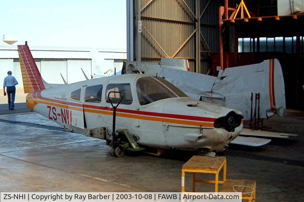 ZS-NHI, Piper PA-28R-200 C/N 28R7535071, Piper PA-28R-200 Cherokee Arrow II [28R-7535071] Pretoria-Wonderboom~ZS 08/10/2003. This was noted here in this condition no details known or reported sightings after this but still registered.