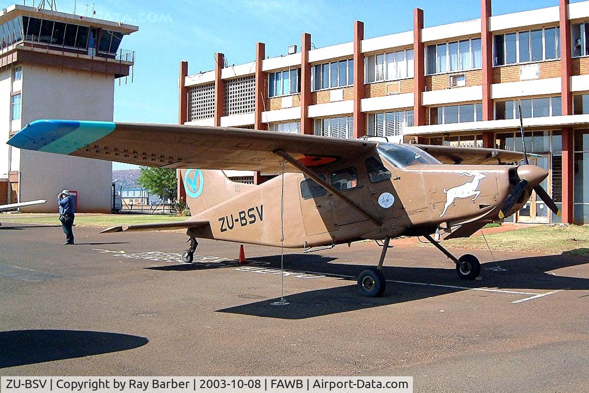 ZU-BSV, Atlas AL-60C-4M Kudu C/N 21, Atlas AL.60C.4M Kudu [21] Pretoria-Wonderboom~ZS 08/10/2003. Built under licence in South Africa Original produced by Lockheed transfered production to Mexico and Argentina where few where built. Aermacchi obtained a licence as well and built a number.