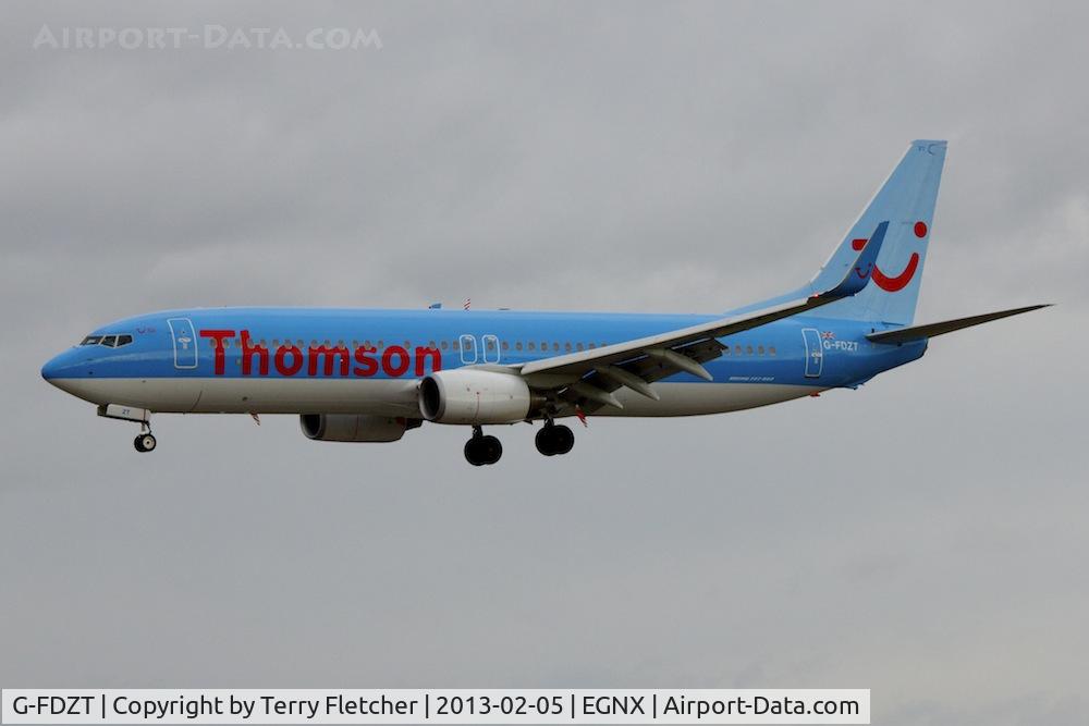 G-FDZT, 2011 Boeing 737-8K5 C/N 37248, Thomson 2011 Boeing 737-8K5, c/n: 37248 at East Midlands