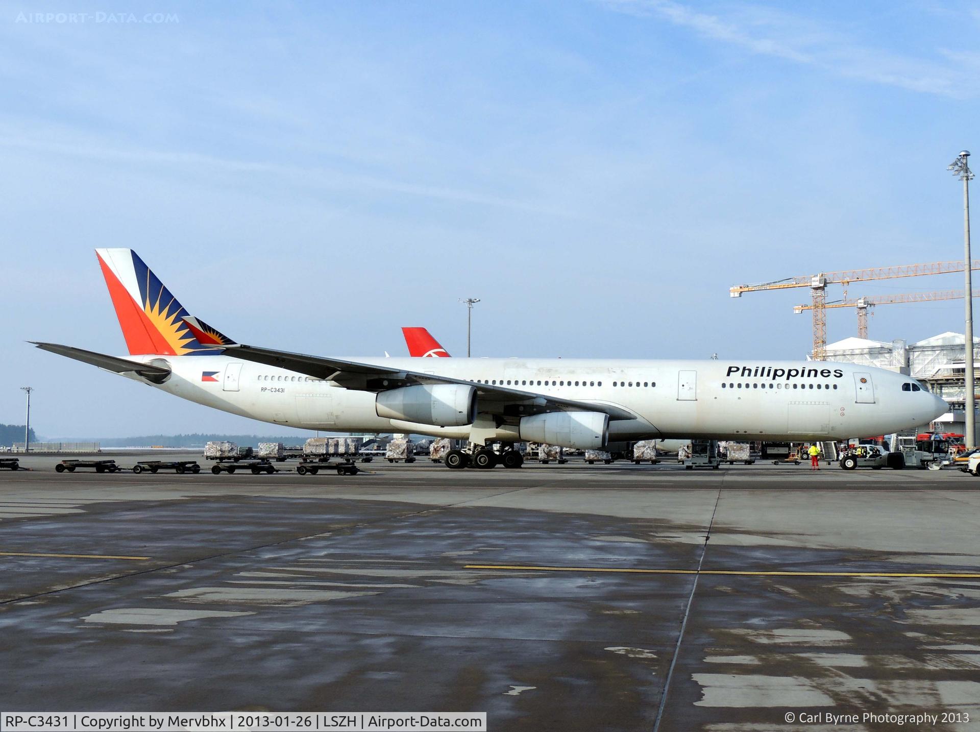RP-C3431, Airbus A340-313X C/N 176, Sitting in the fading sun. Taken on a Buch Air apron tour.