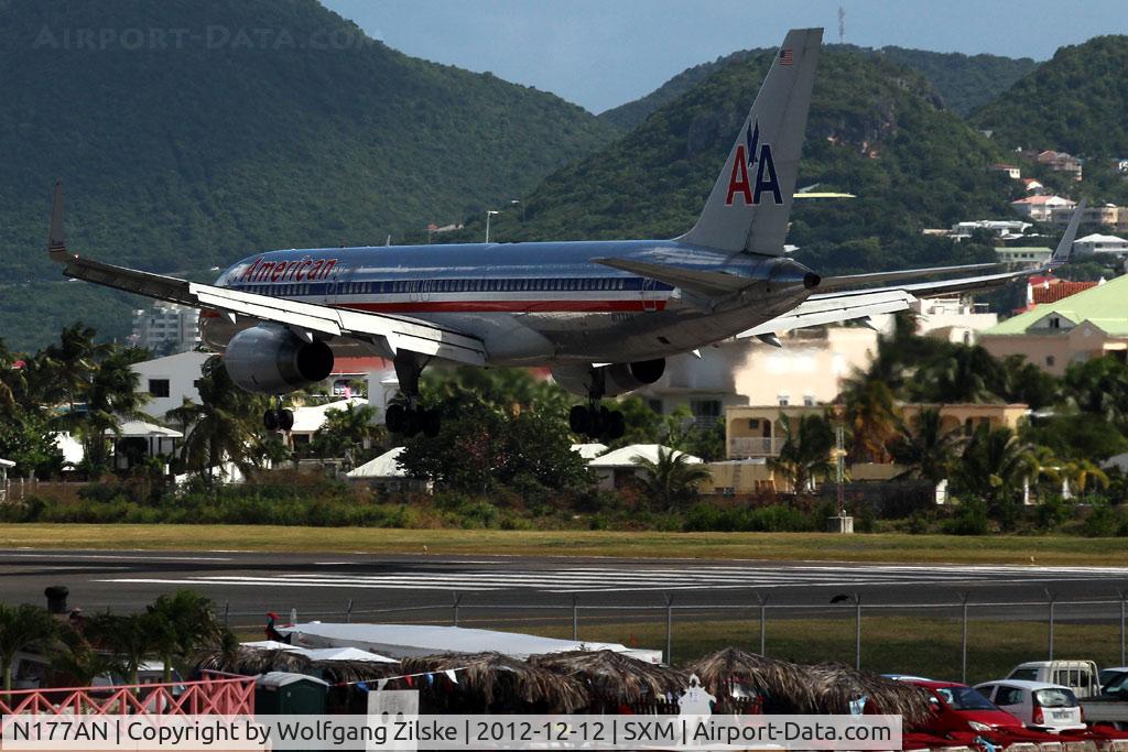 N177AN, 2002 Boeing 757-223 C/N 32396, From the Oceanview Pool of the Sonesta Hotel