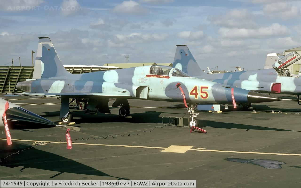 74-1545, 1974 Northrop F-5E Tiger II C/N R.1203, flightline at RAF Alconbury