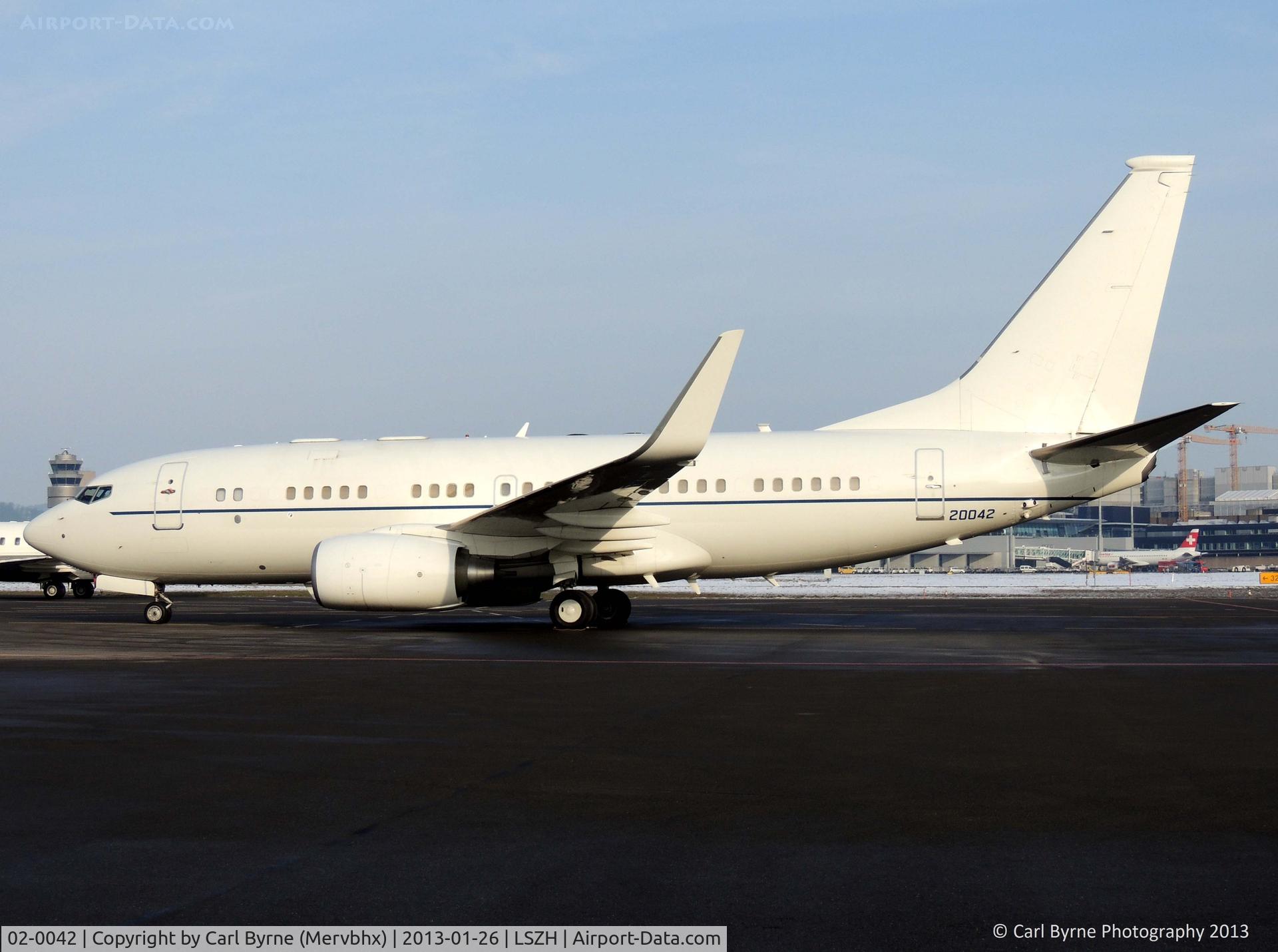 02-0042, 2003 Boeing C-40B (737-7FD BBJ) C/N 33500, A visitor for the WEF taken on a Buch Air apron tour.