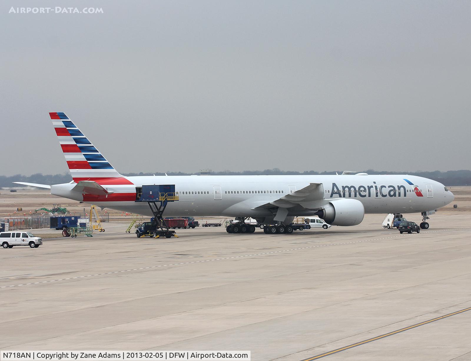 N718AN, 2012 Boeing 777-323/ER C/N 41665, American Airlines' new 777-300ER in their new livery at DFW Airport