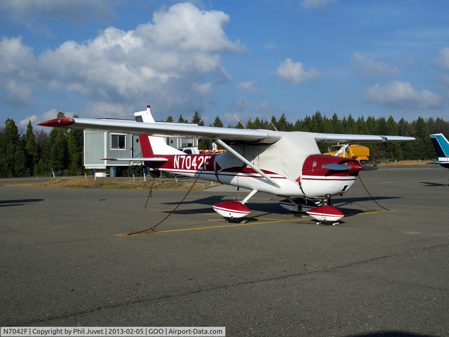 N7042F, 1966 Cessna 150F C/N 15063642, Parked at Nevada County Air Park.