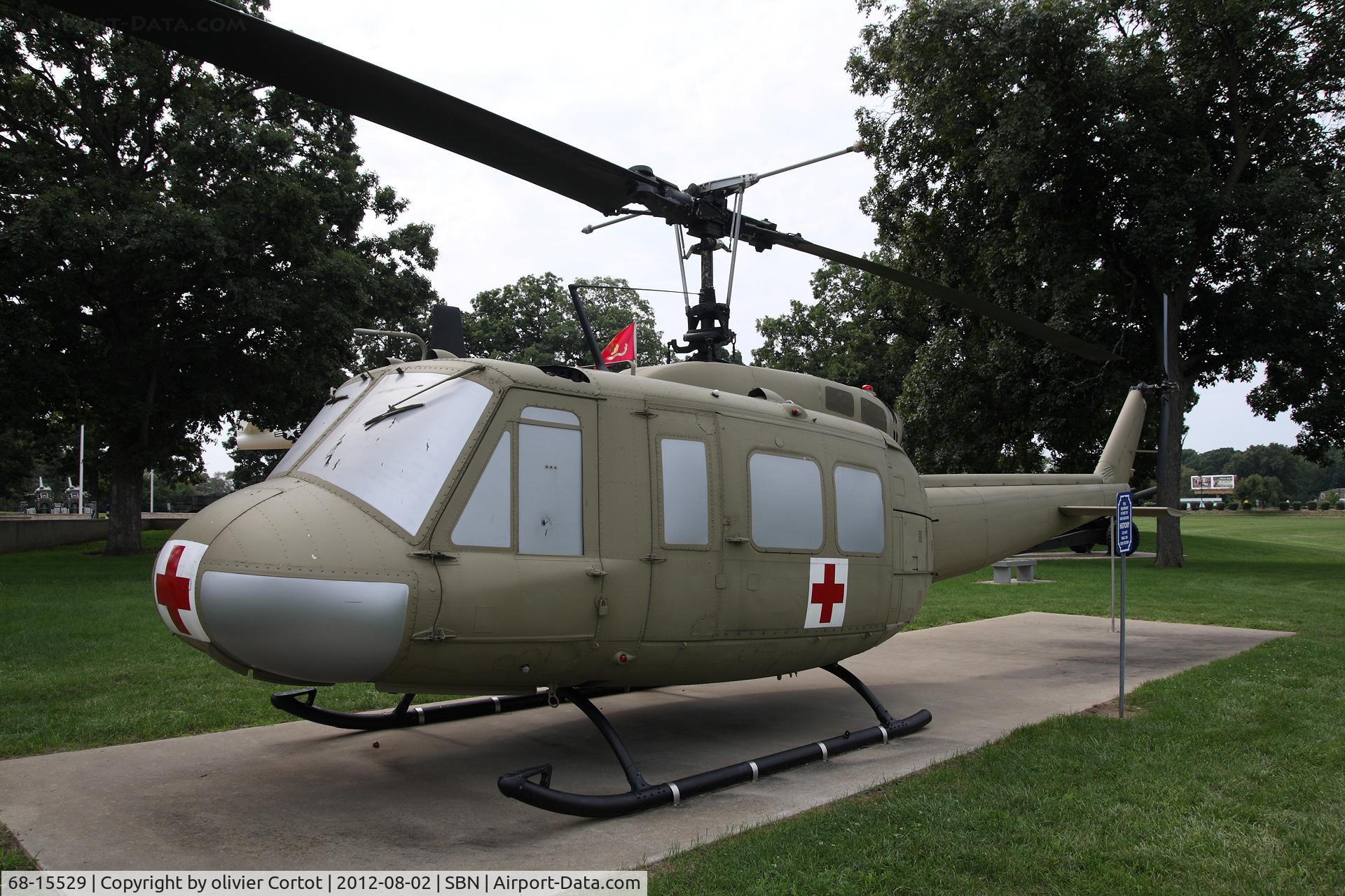 68-15529, 1968 Bell UH-1V Iroquois C/N 10459, displayed with some tanks, missiles and a T-33 at the military honor park, South Bend airport.