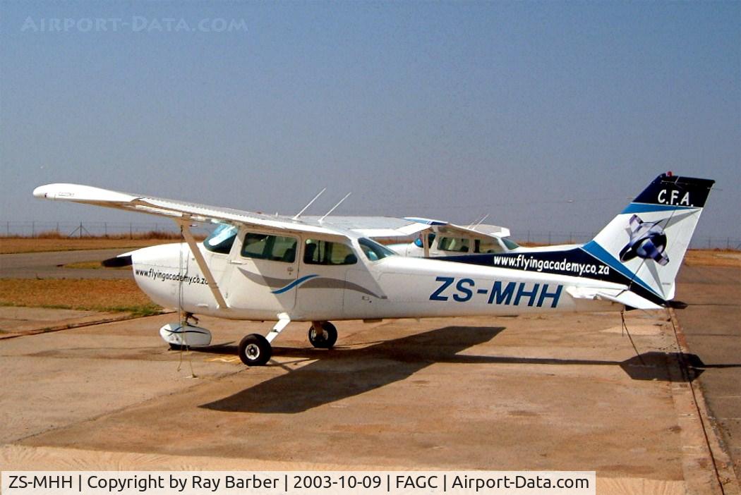 ZS-MHH, Cessna 172M C/N 17264613, Cessna 172M Skyhawk [172-64613] (Central Flying Academy) Grand Central~ZS 09/10/2003. Although still registered this aircraft crashed in Cathedral peak area in Drakensburg mountains whilst on route from Grand Central to Margate~ZS 28-10-2005.