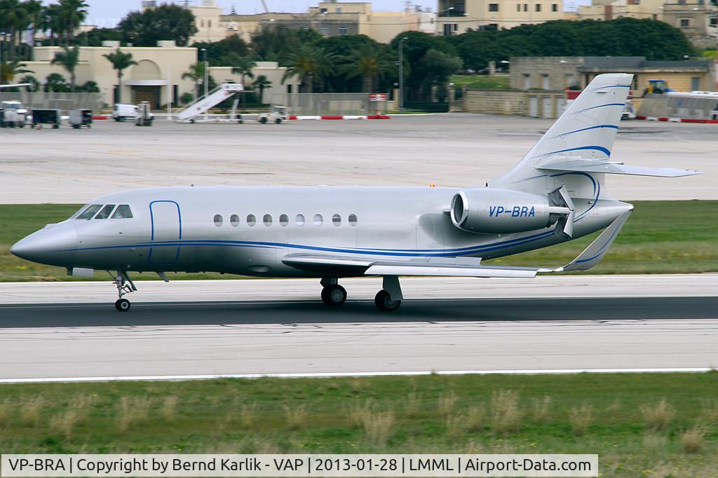 VP-BRA, 2007 Dassault Falcon 2000LX C/N 133, Malta Luqa Airport
