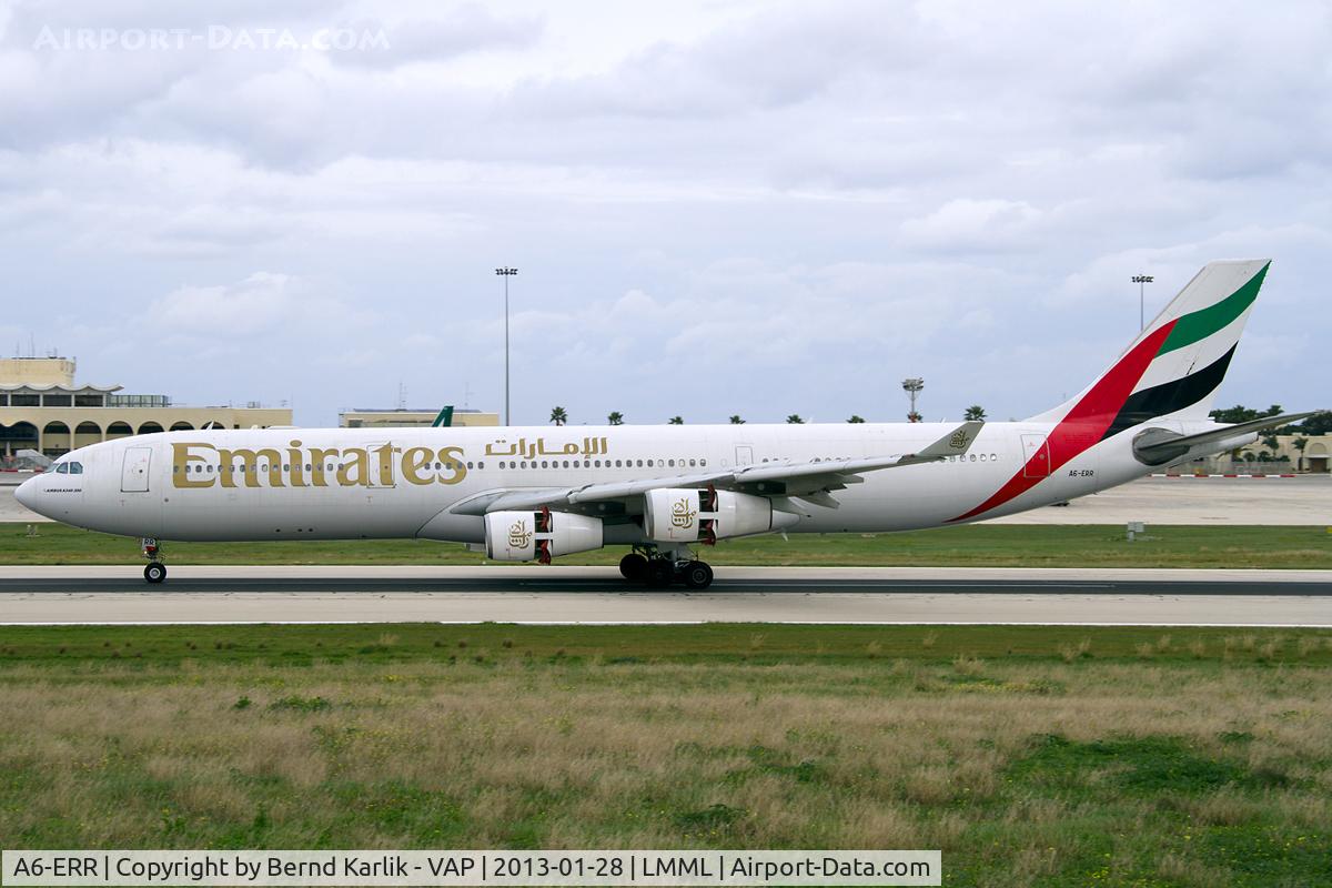 A6-ERR, 1997 Airbus A340-313 C/N 202, Malta Luqa Airport