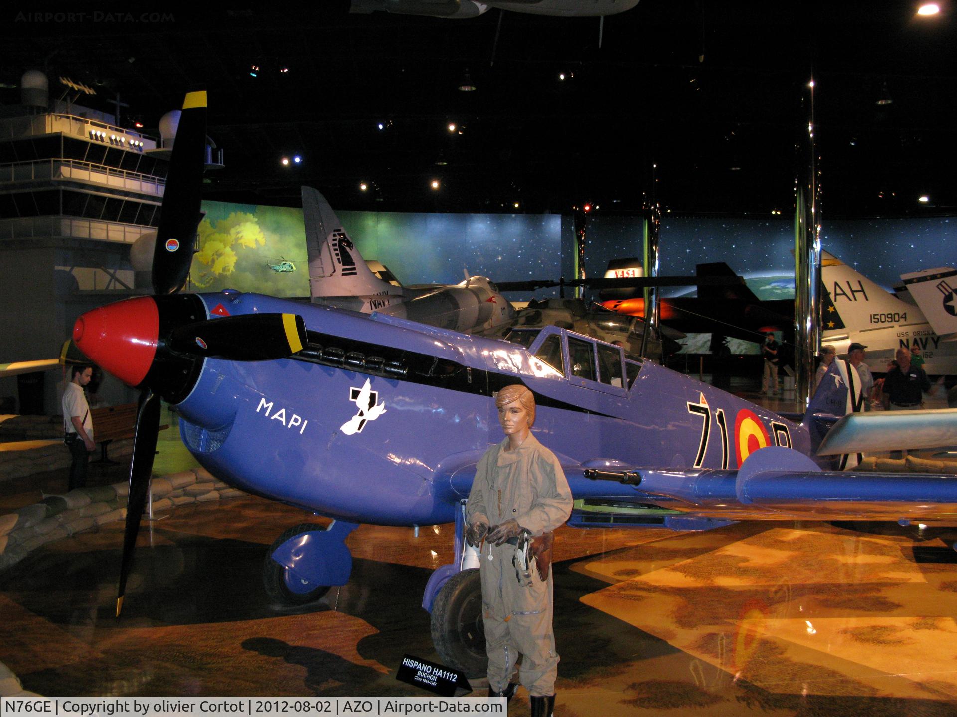 N76GE, 1944 Hispano HA-1112-M1L Buchon C/N 171, This Buchon derserve a better paint and a better light in the museum