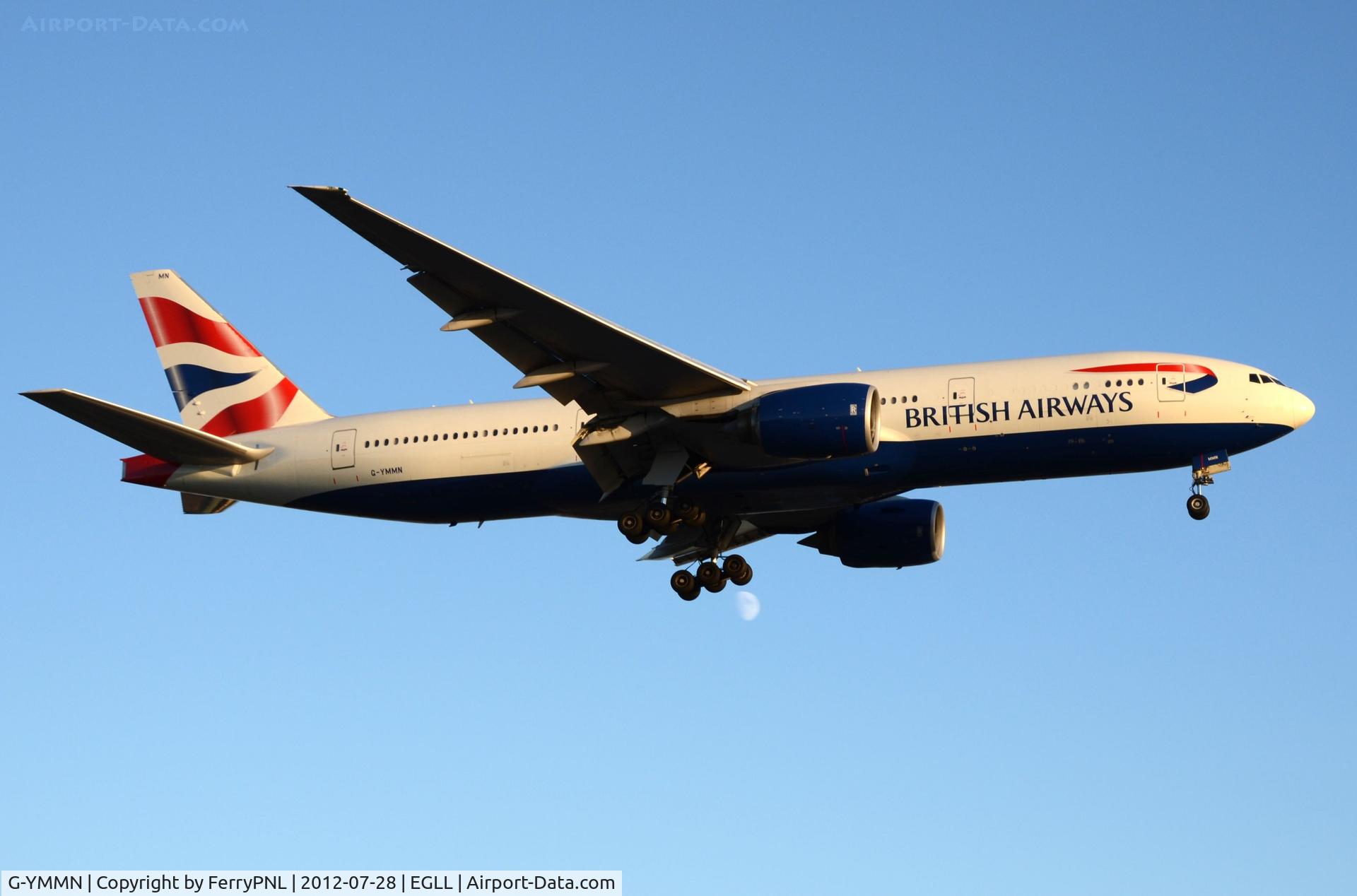 G-YMMN, 2001 Boeing 777-236 C/N 30316, BA Tripple attempting a moon landing?