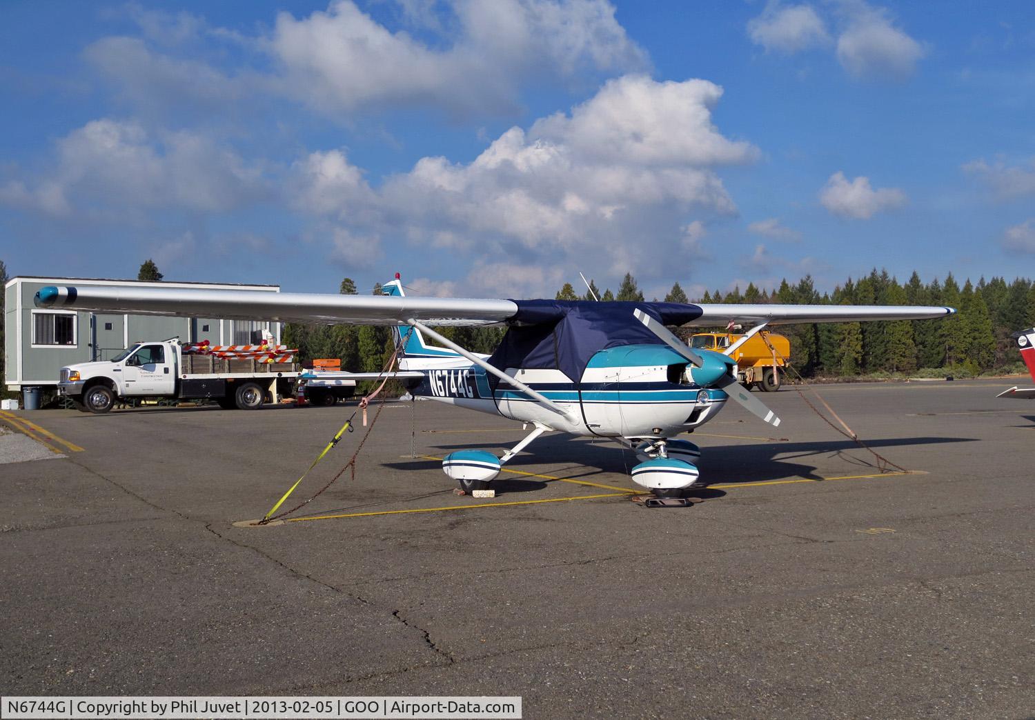 N6744G, 1970 Cessna 150L C/N 15072244, Parked at Nevada County Air Park. Grass Valley, CA.