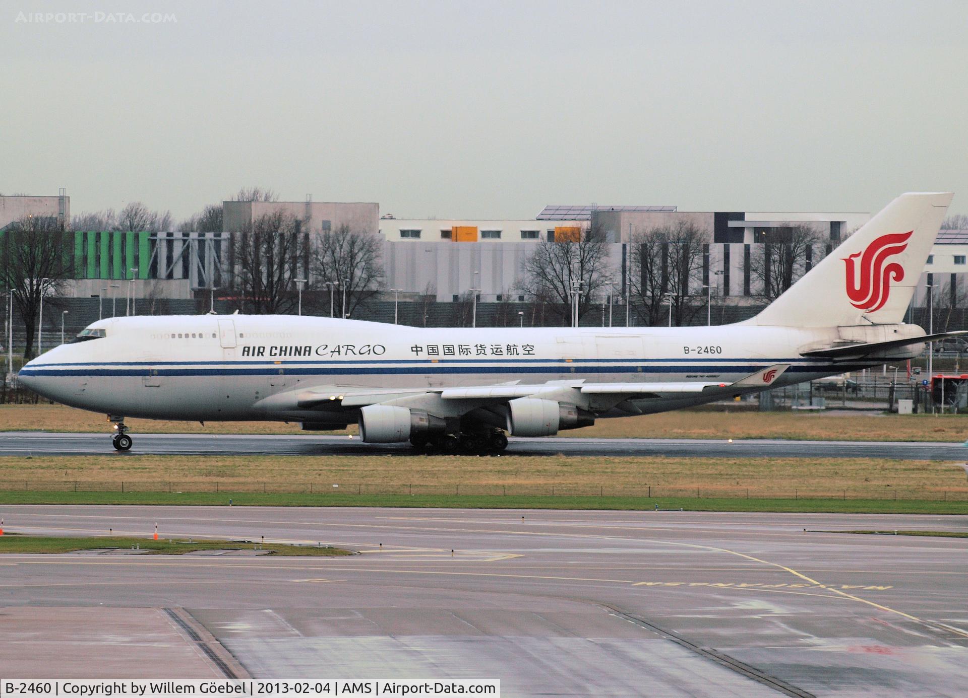 B-2460, Boeing 747-4J6 (M) C/N 24348, Arrival on Schiphol Airport and taxi to his gate.