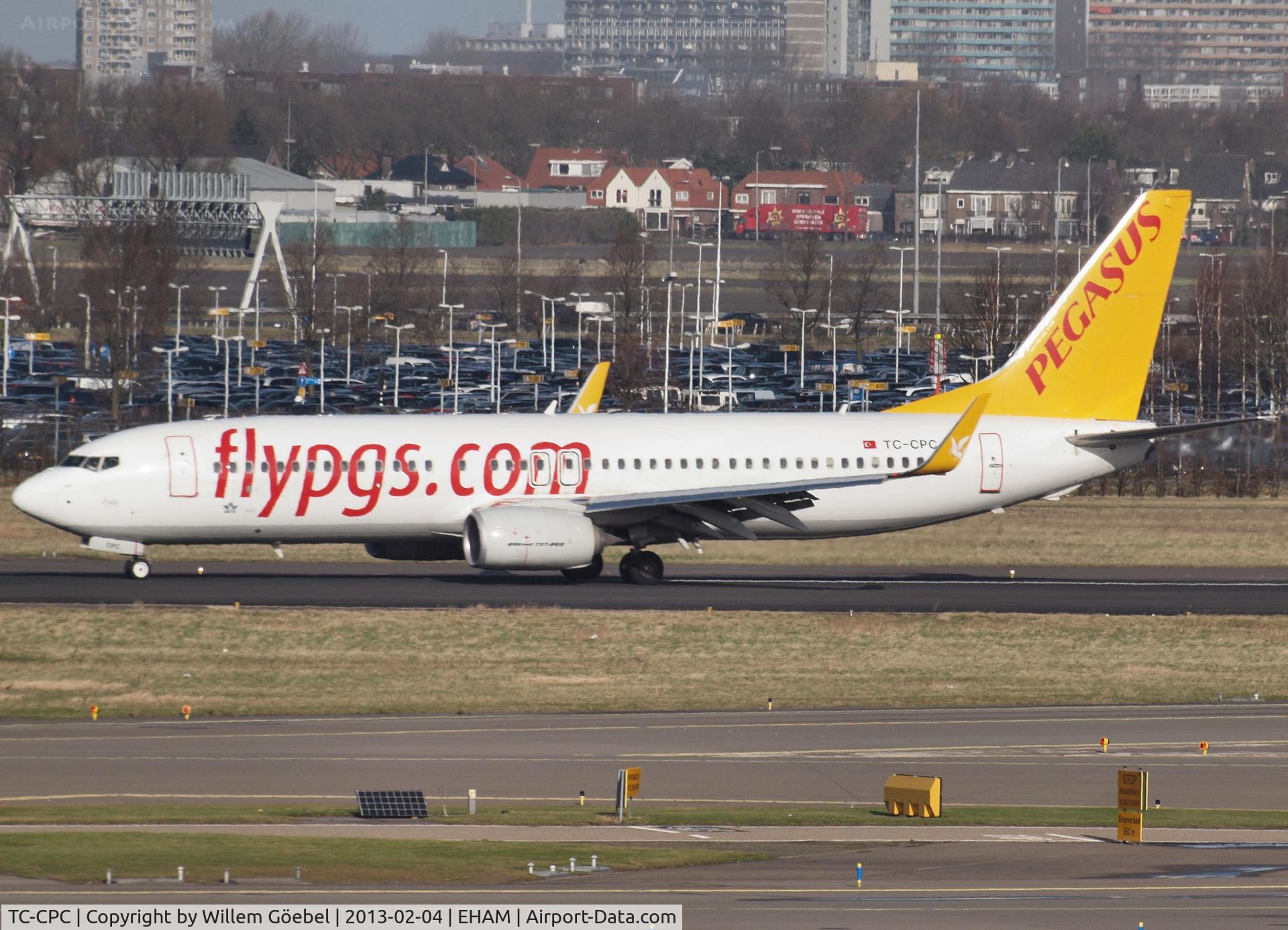 TC-CPC, 2012 Boeing 737-82R C/N 40878, Arrival on Schiphol Airport and taxi to his gate.