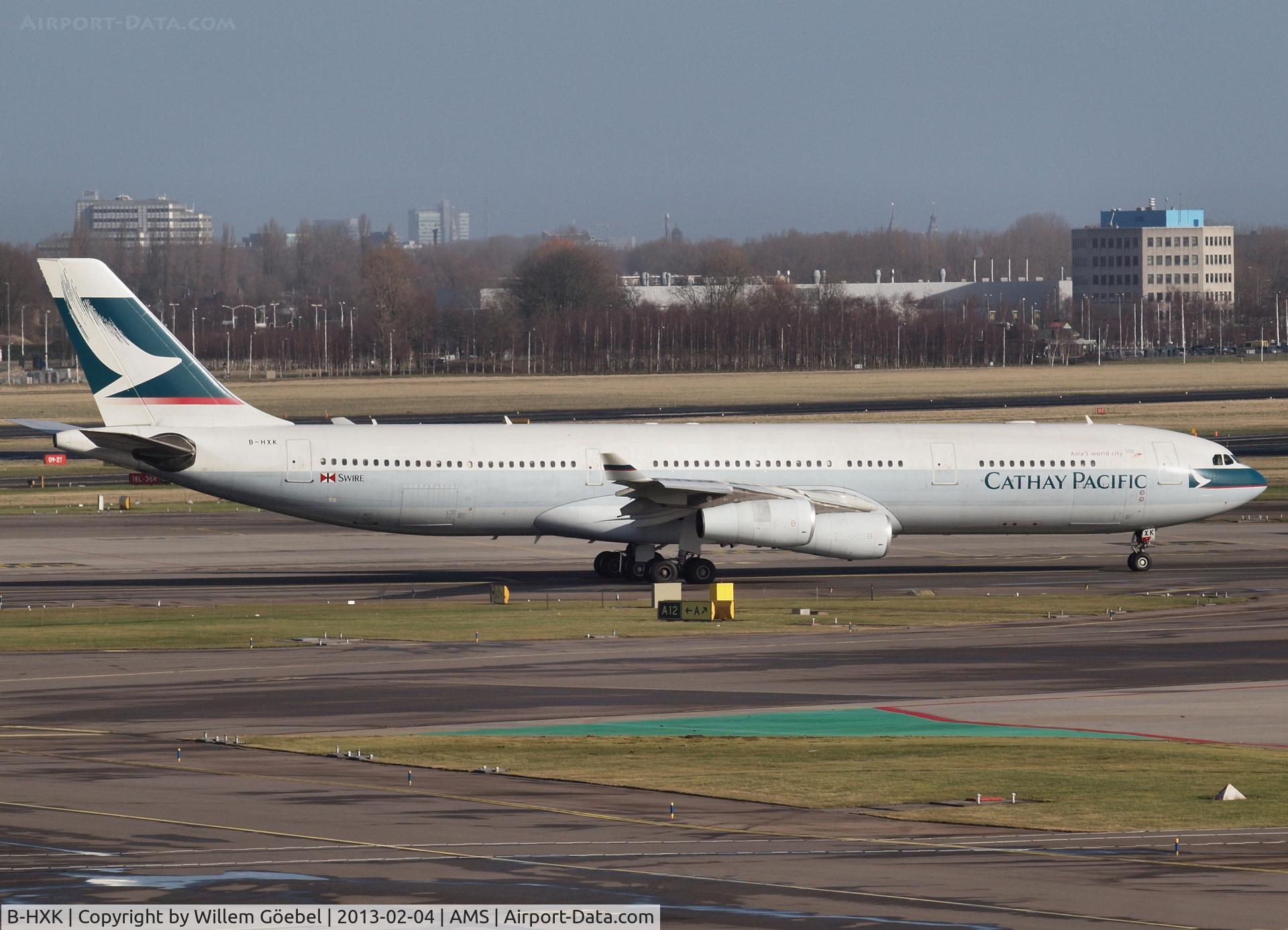 B-HXK, Airbus A340-313 C/N 228, Taxi to runway 24 of Schiphol Airport