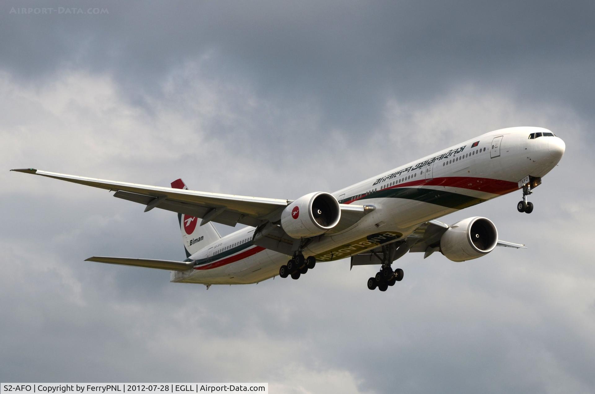 S2-AFO, 2011 Boeing 777-3E9/ER C/N 40122, Biman B773 arriving in LHR