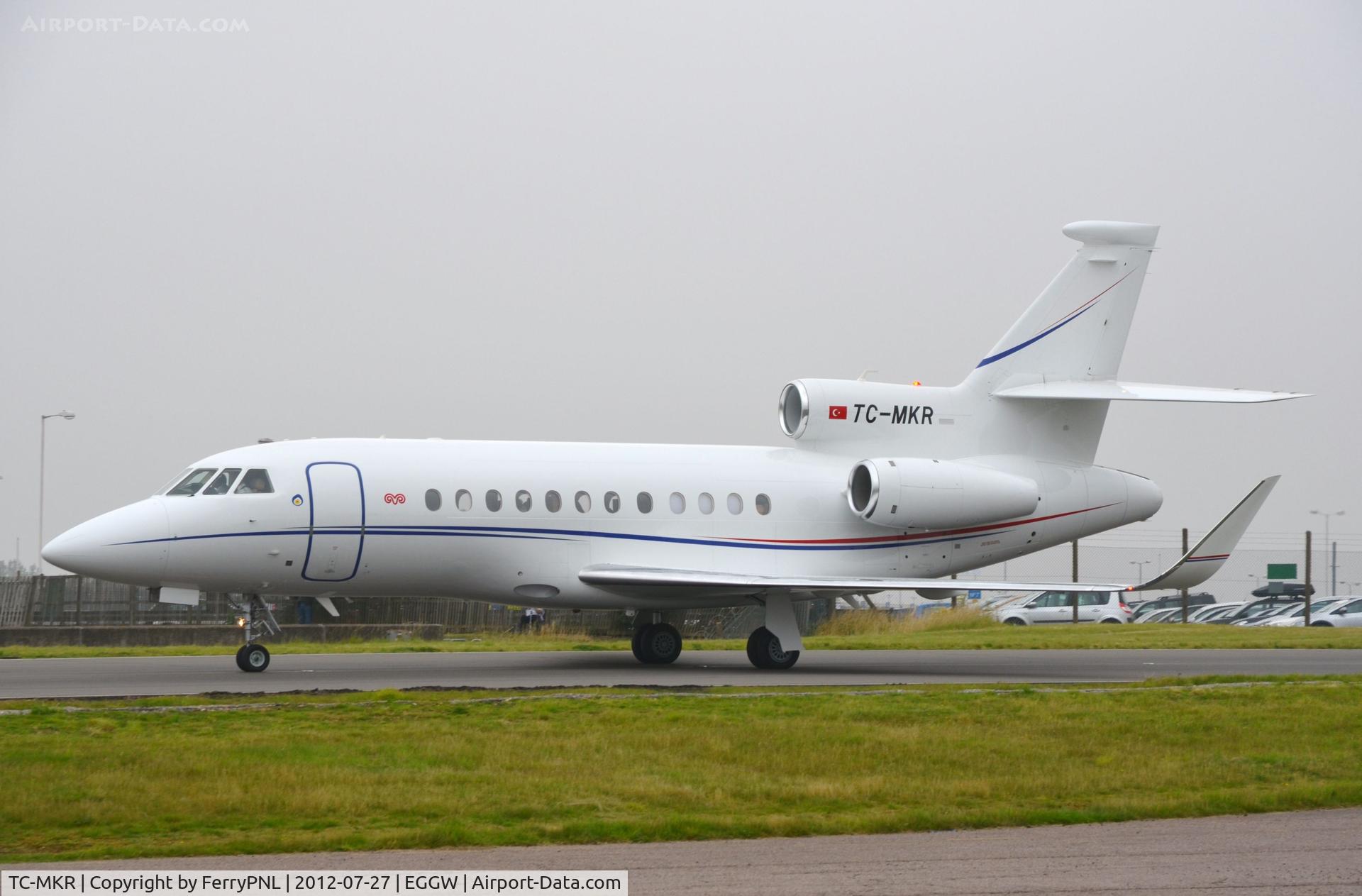 TC-MKR, 2011 Dassault Falcon 900LX C/N 257, Turkish DA900 taxying in at LTN