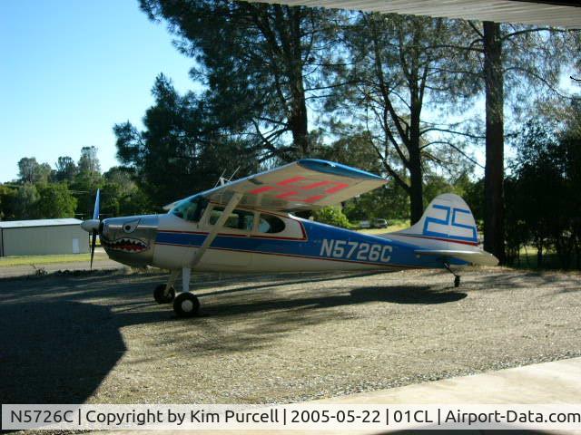 N5726C, 1950 Cessna 170A C/N 19680, At home 01CL with nose art