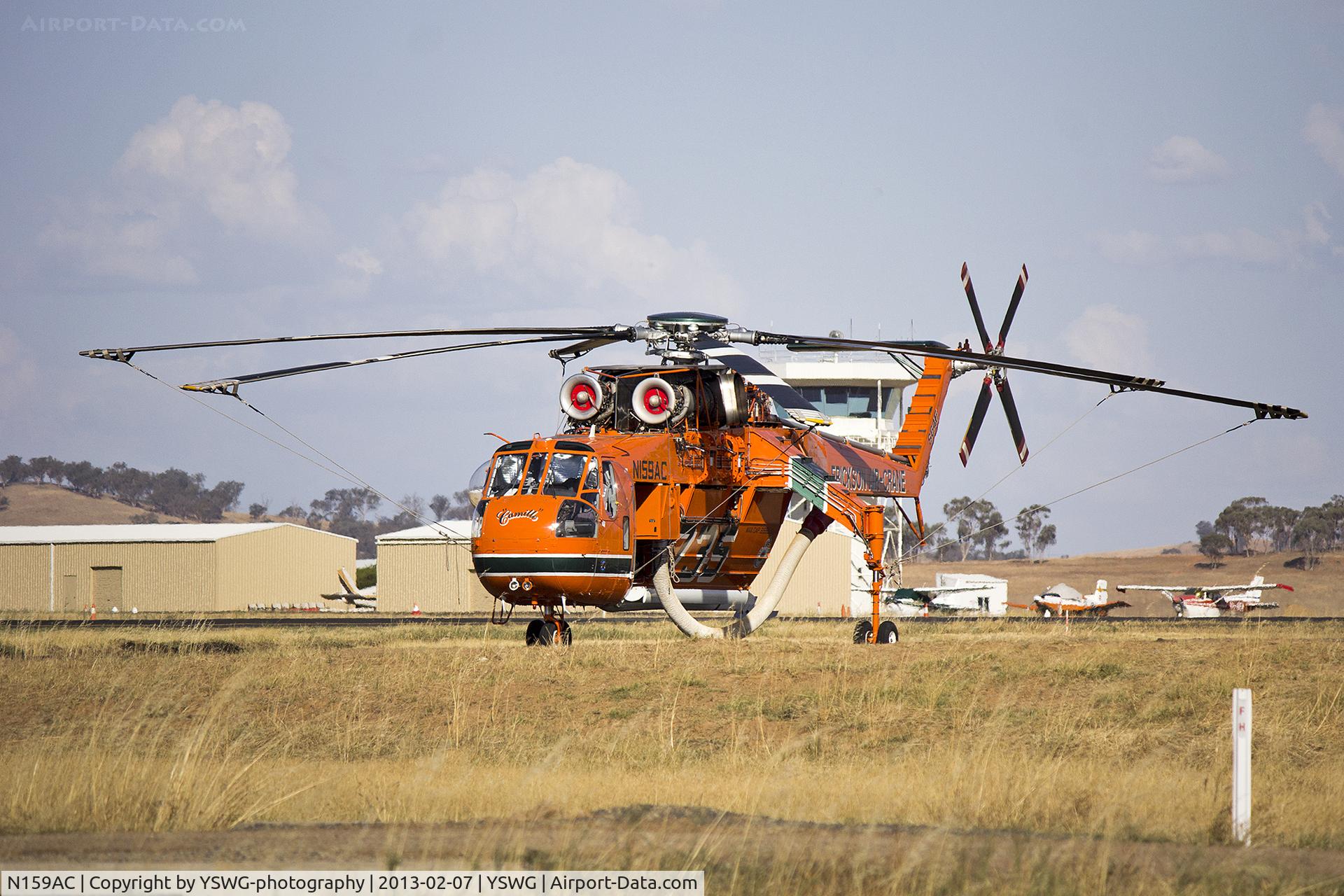 N159AC, 1970 Sikorsky S-64F Skycrane C/N 64084, Erickson Air-Crane 'Camille' at Wagga Wagga Airport