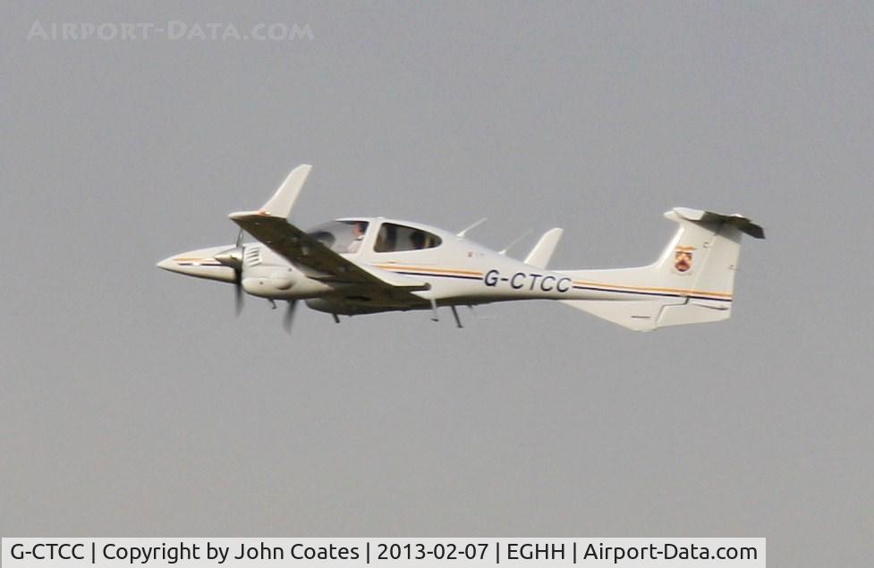 G-CTCC, 2006 Diamond DA-42 Twin Star C/N 42.161, ex G-OCCZ departing