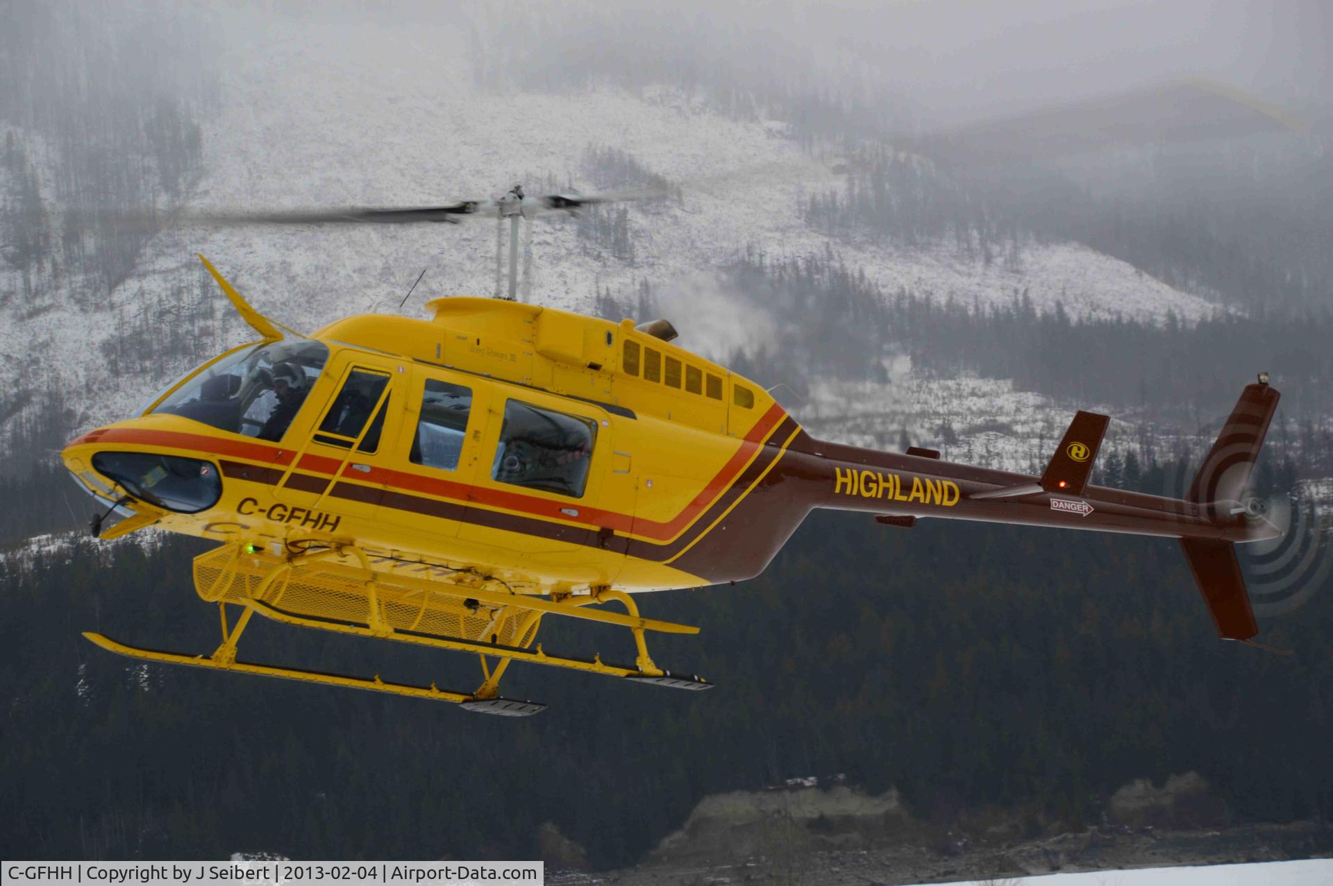 C-GFHH, 1990 Bell 206L-3 LongRanger III C/N 51362, Backcountry ski hut staging landing area south of Burton BC