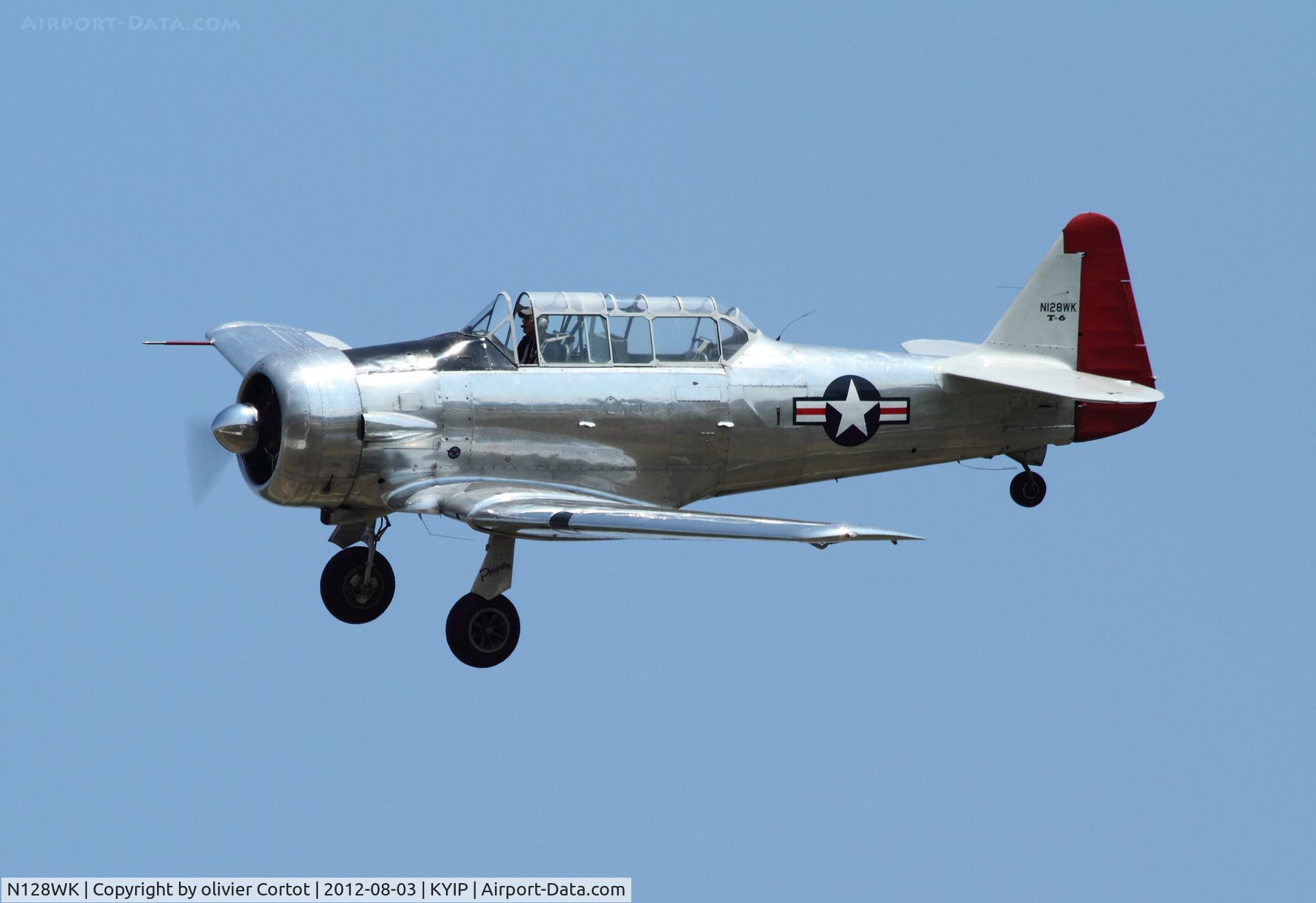 N128WK, 1952 North American AT-6G Texan C/N 168-102 (49-2998), Landing at Willow run airport