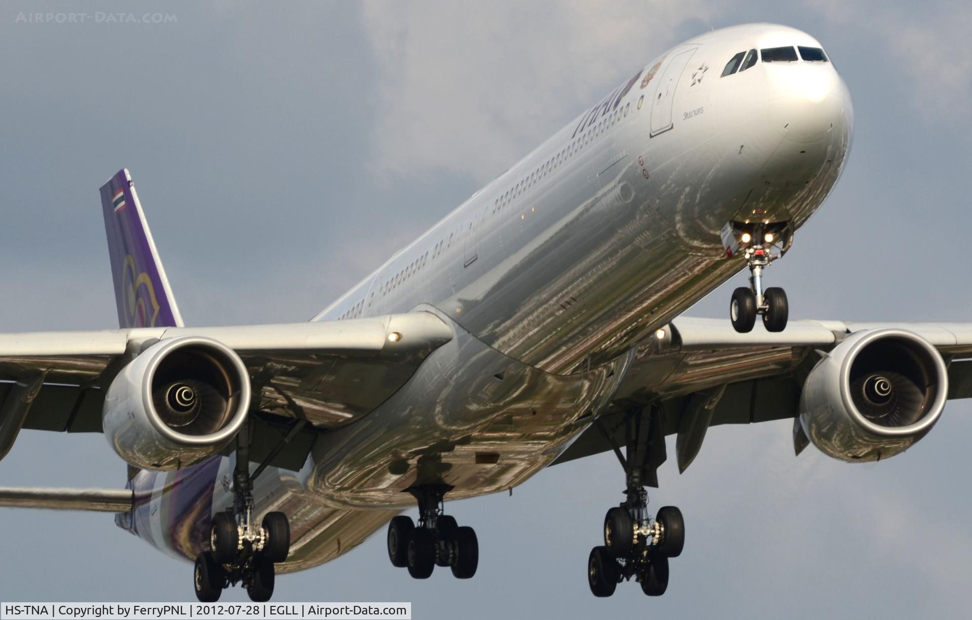 HS-TNA, 2005 Airbus A340-642 C/N 677, A346 close-up