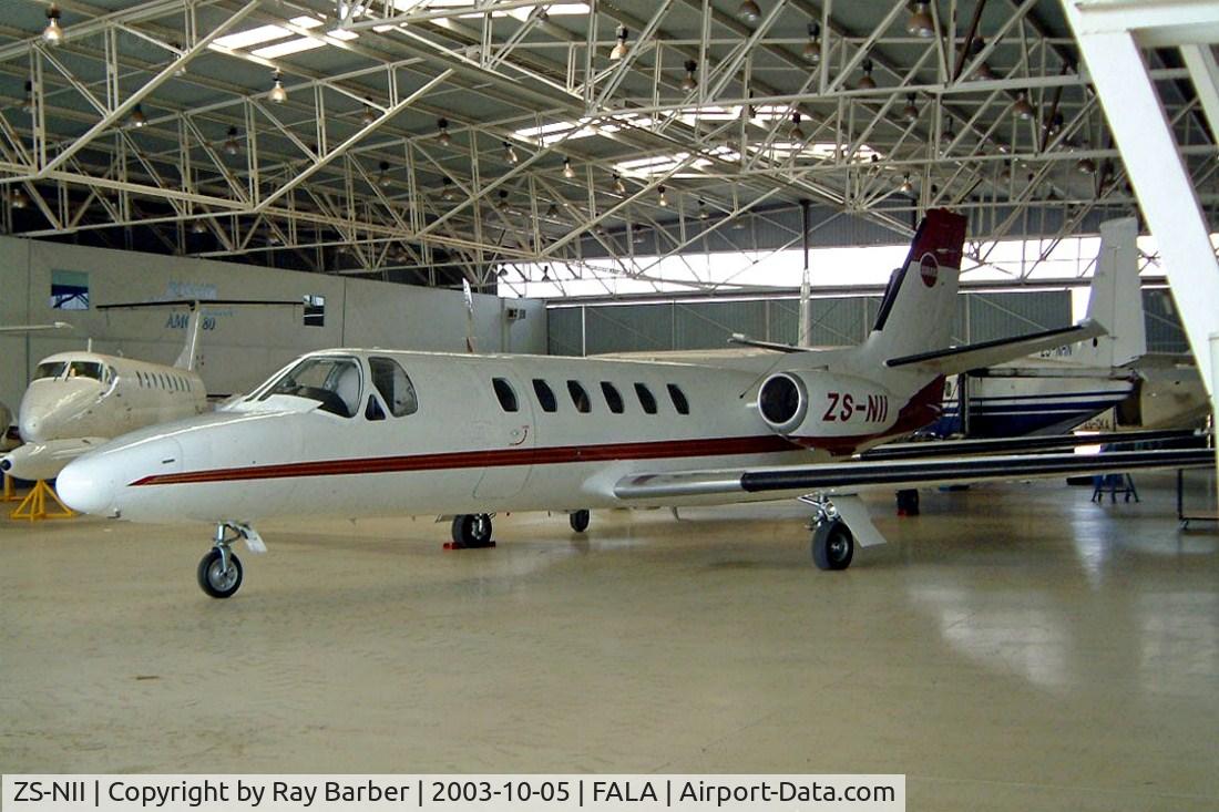 ZS-NII, 1980 Cessna 550 Citation II C/N 550-0168, Cessna Citation II [550-0168] Lanseria~ZS 05/10/2003