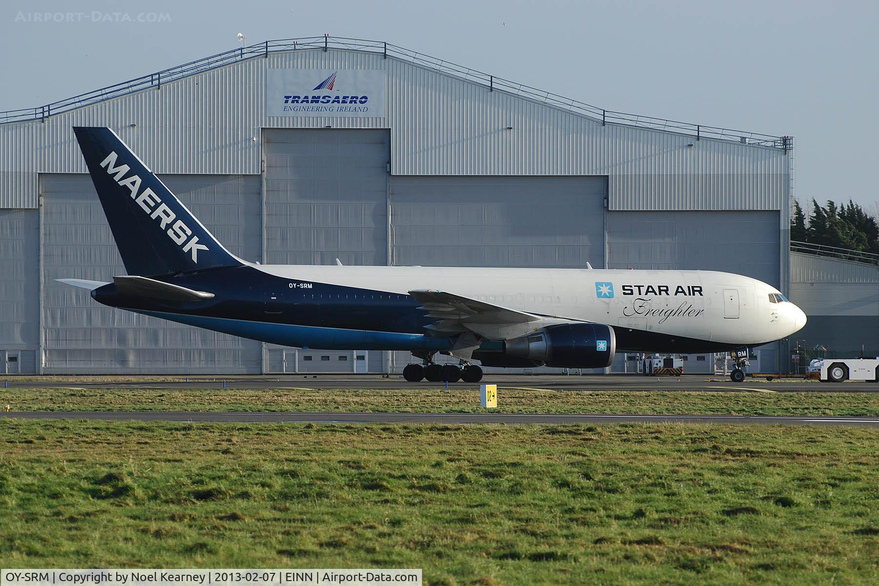 OY-SRM, 1994 Boeing 767-25E(BDSF) C/N 27192, Seen leaving the Transaero hanger after maintenance.