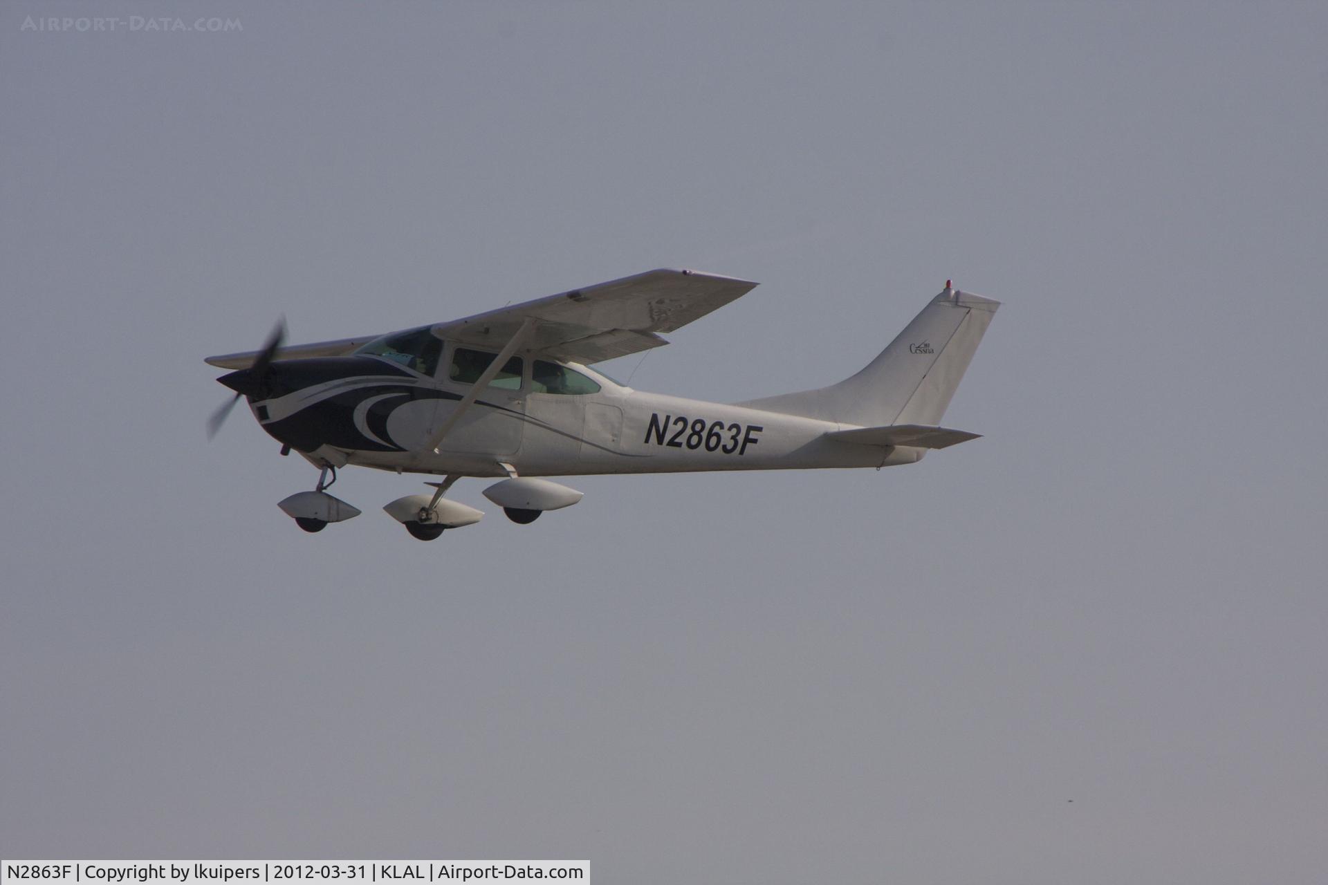 N2863F, 1966 Cessna 182J Skylane C/N 18256963, leaving Sun 'n Fun 2012