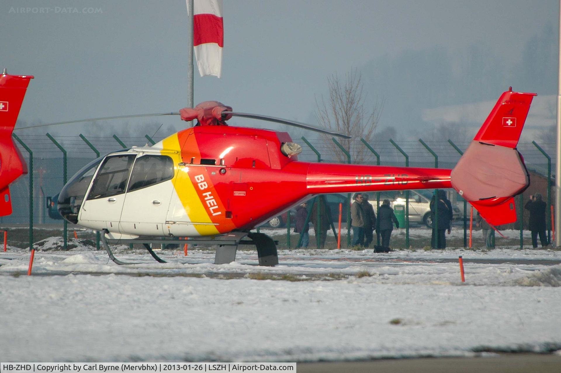 HB-ZHD, 2006 Eurocopter EC-120B Colibri C/N 1432, A visitor for the WEF taken on a Buch Air apron tour.