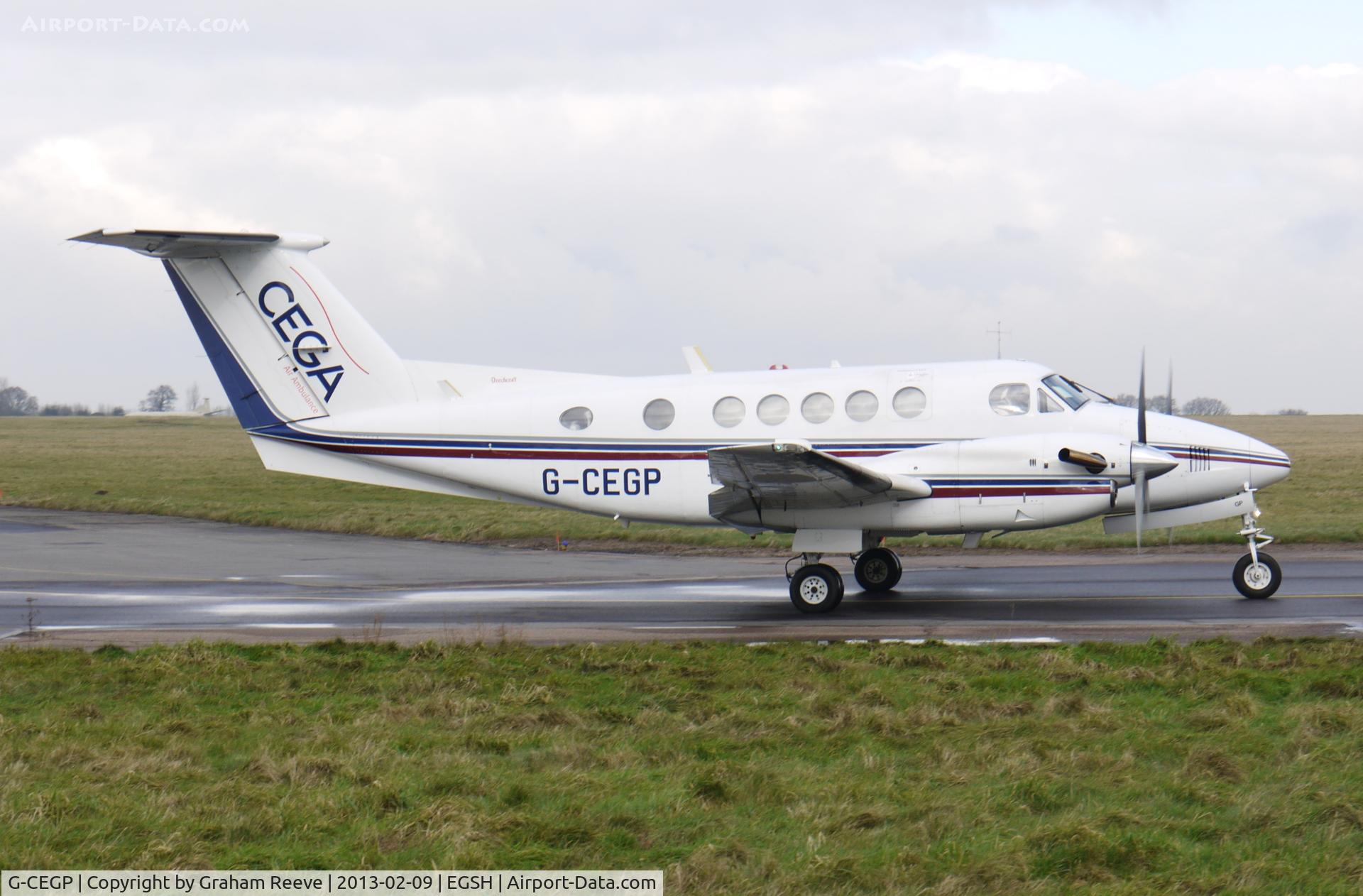 G-CEGP, 1980 Beech 200 Super King Air C/N BB-726, About to depart.