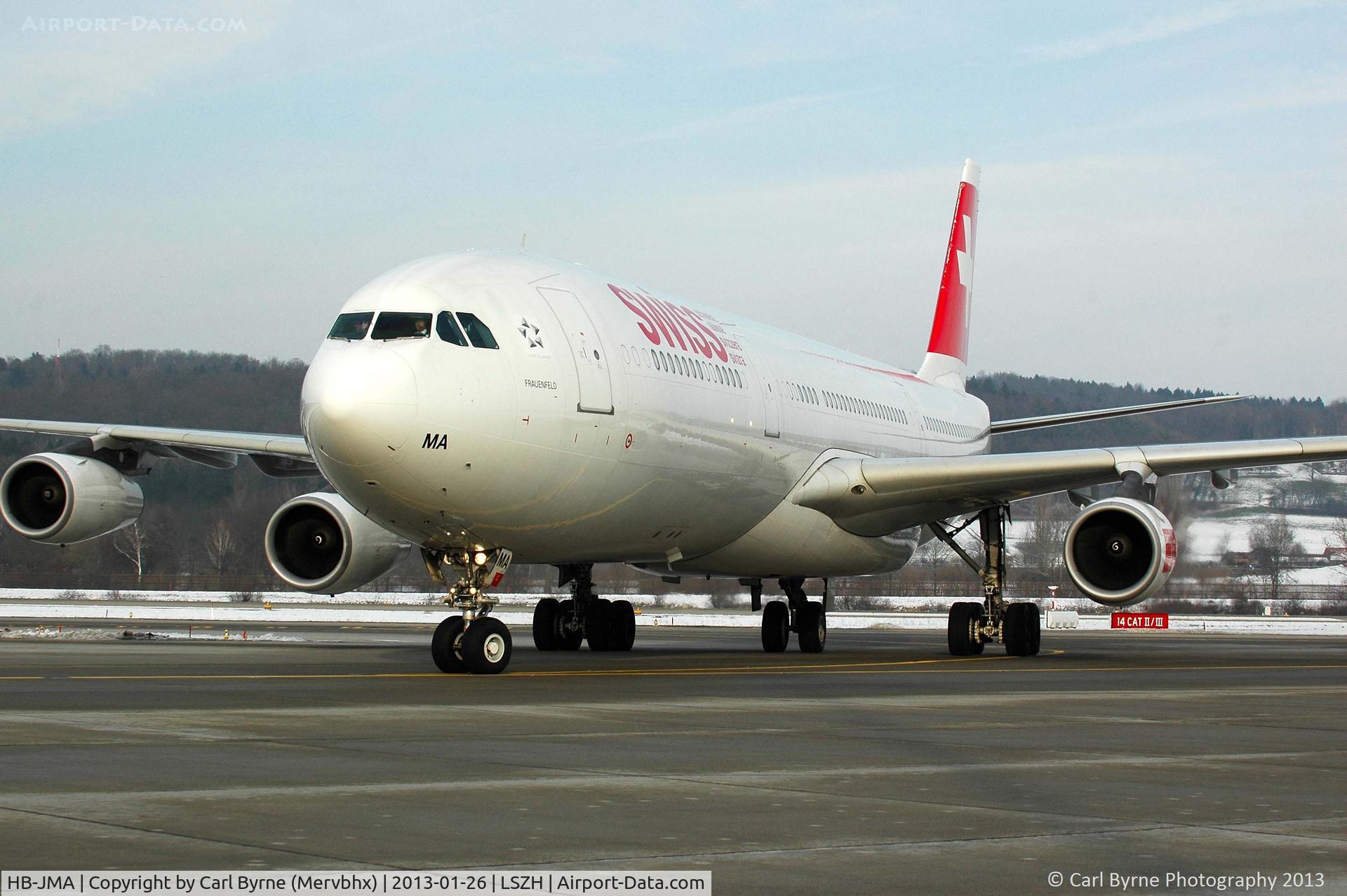 HB-JMA, 2003 Airbus A340-313 C/N 538, Taken on a Buch Air apron tour.