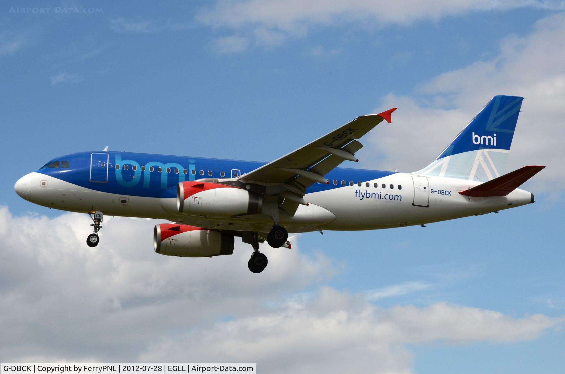 G-DBCK, 2007 Airbus A319-131 C/N 3049, last time I saw BMI A319 before they we taken over by BA
