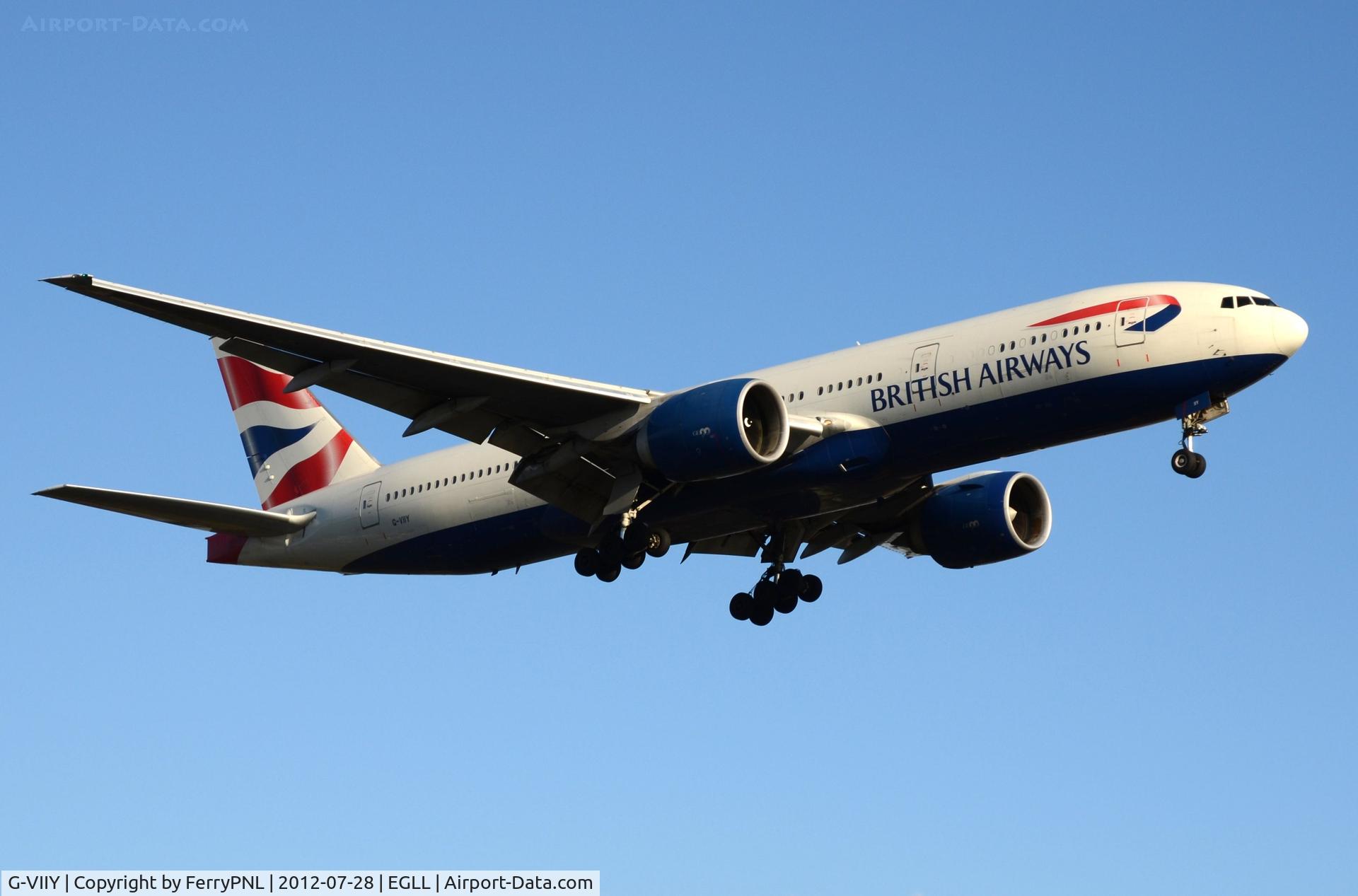 G-VIIY, 1999 Boeing 777-236 C/N 29967, BA B772 arriving at its base