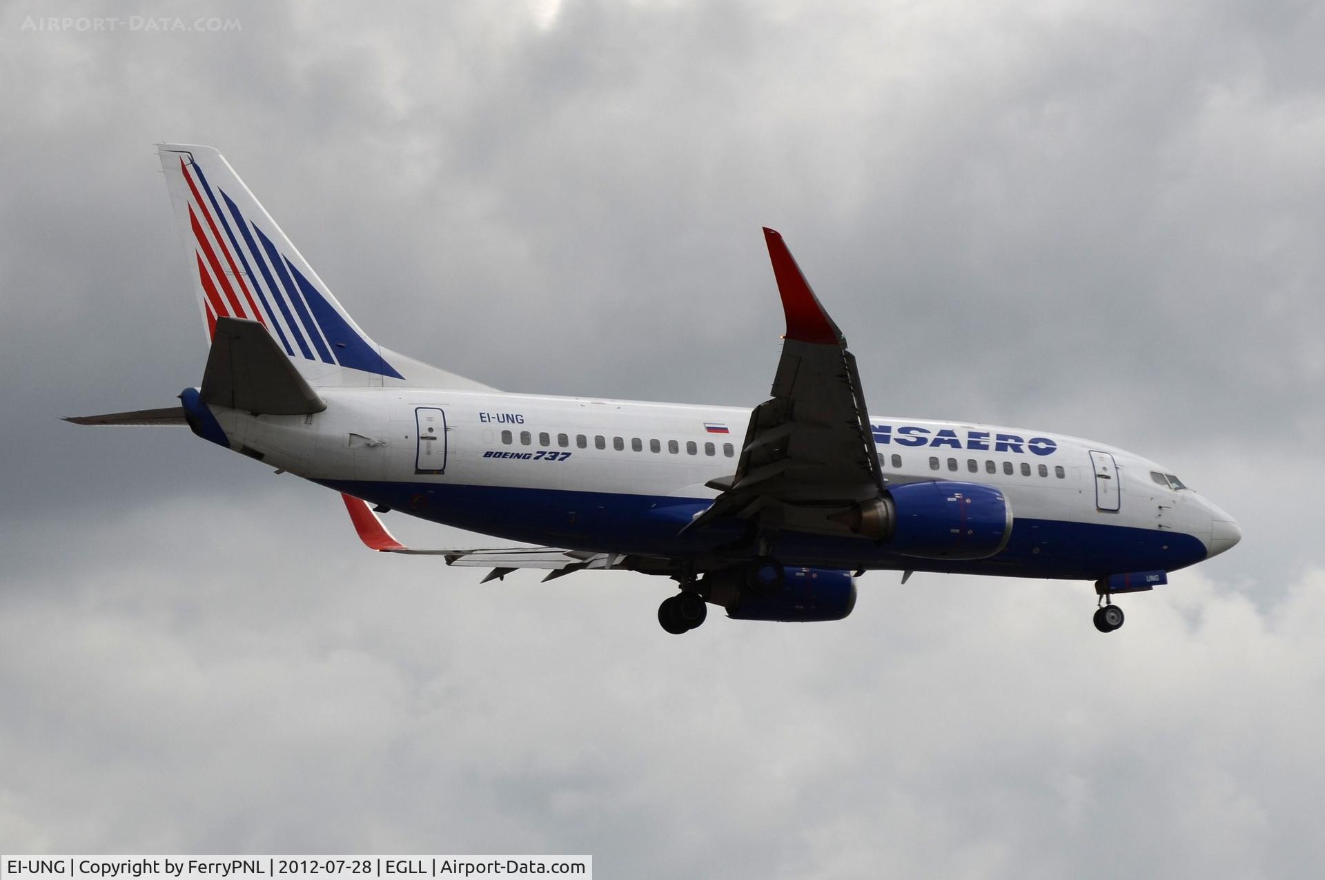 EI-UNG, 1998 Boeing 737-524 C/N 28915, Transaero B735 coming in from DMO