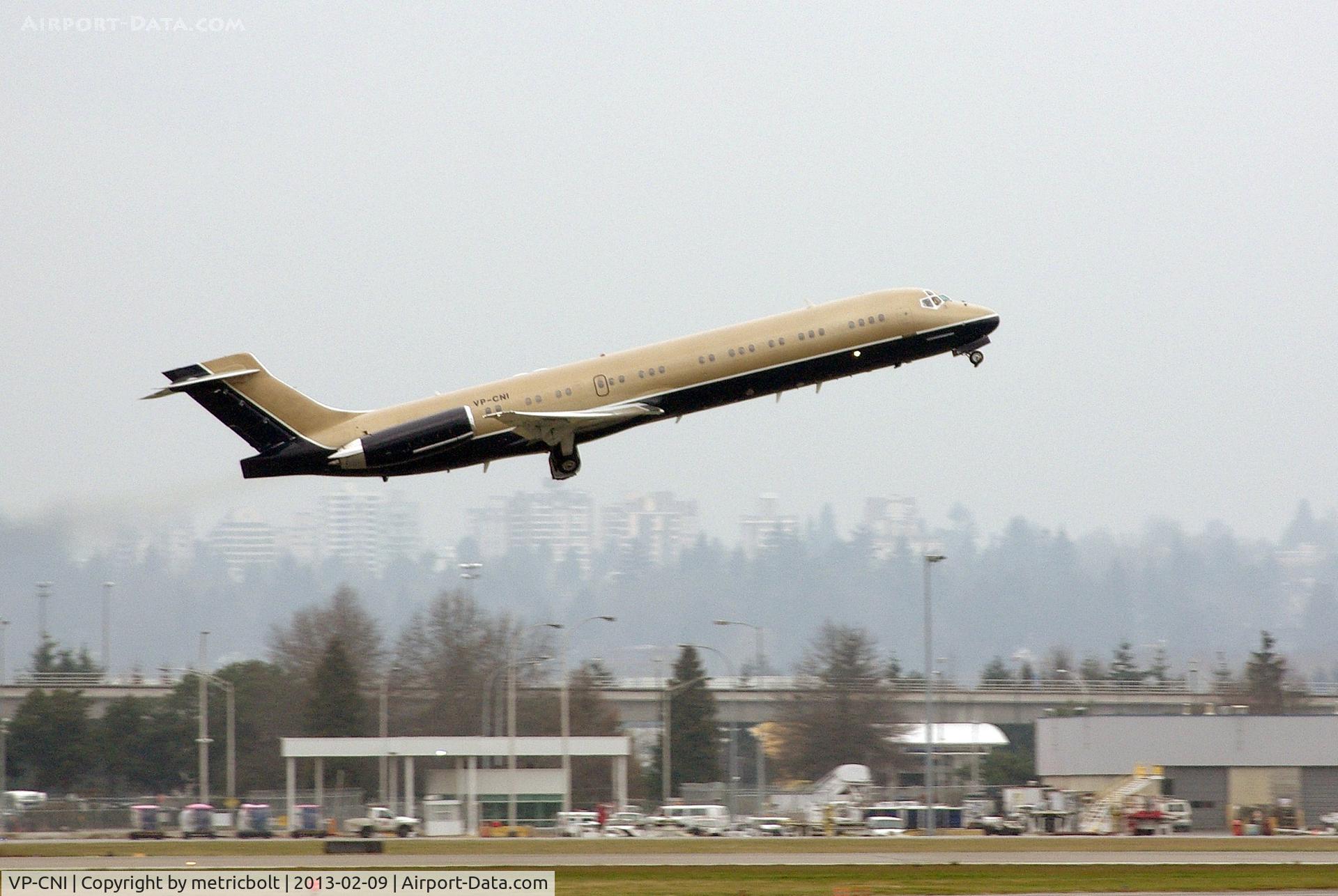 VP-CNI, 1989 McDonnell Douglas MD-87 (DC-9-87) C/N 49767, Takeoff from YVR