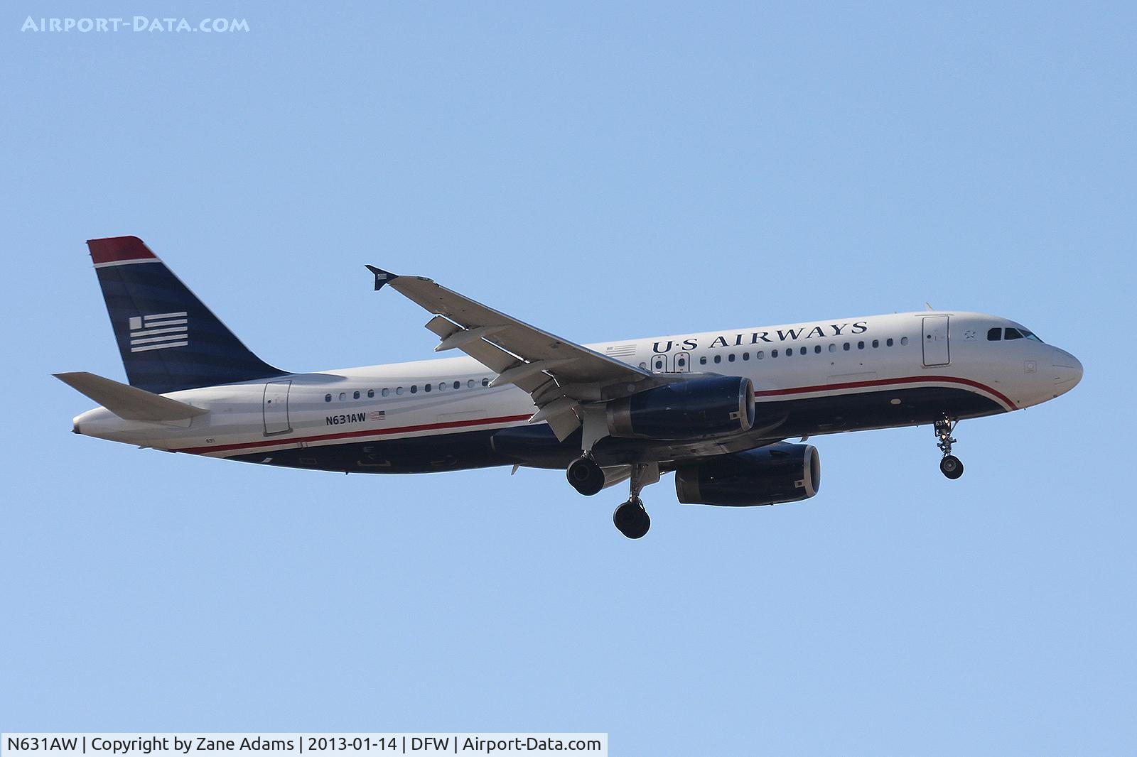 N631AW, 1990 Airbus A320-231 C/N 77, Landing at DFW Airport