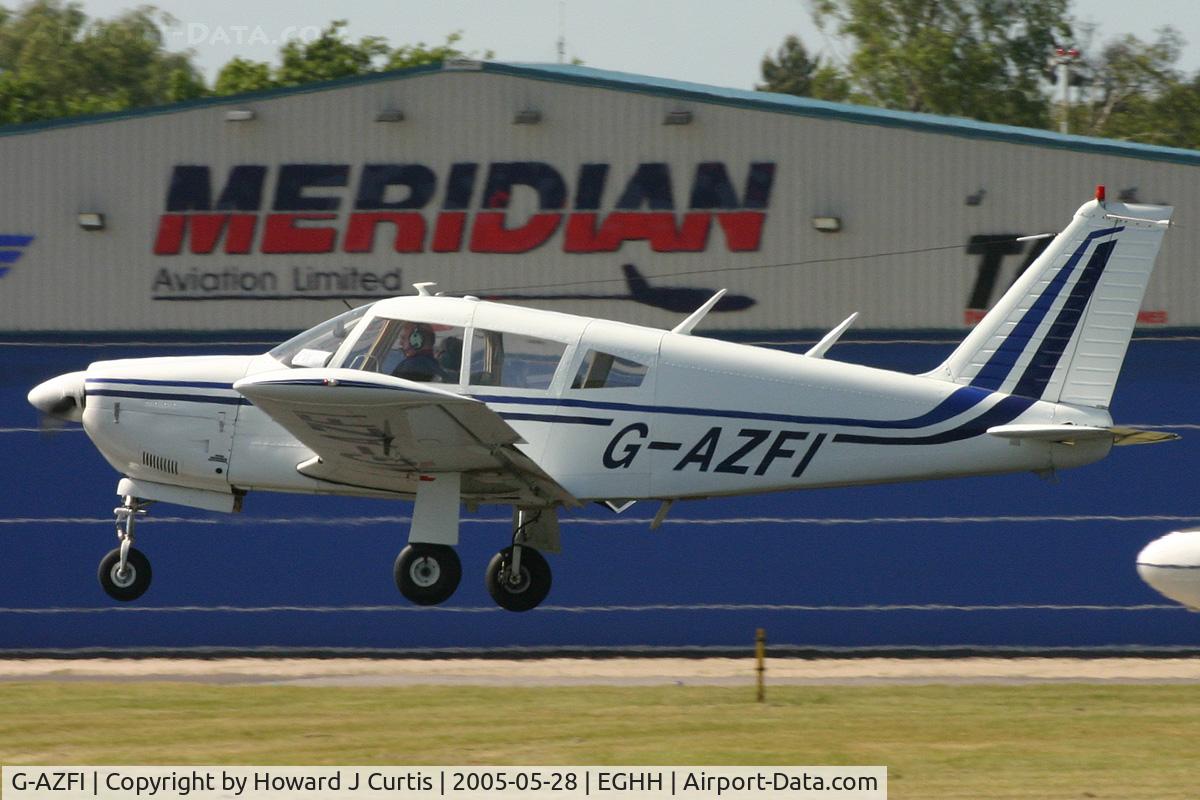 G-AZFI, 1971 Piper PA-28R-200 Cherokee Arrow C/N 28R-7135160, Just about to land.