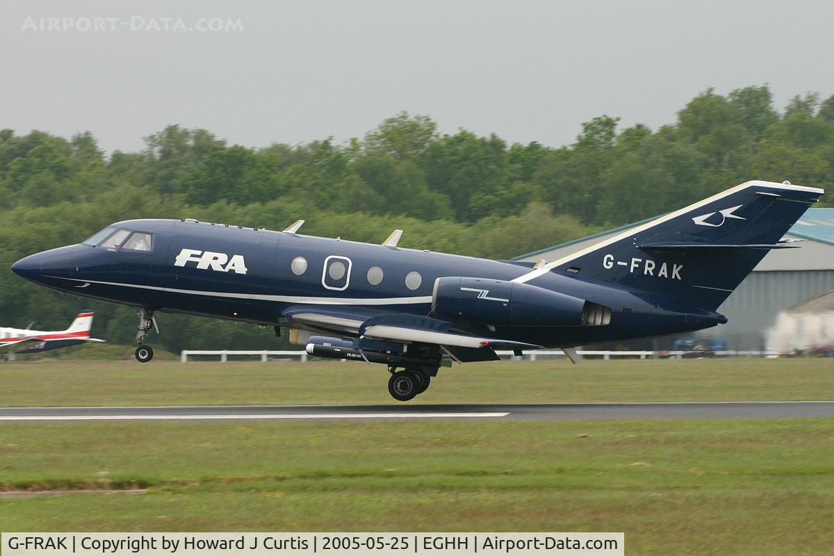 G-FRAK, 1969 Dassault Falcon 20D C/N 213, Just about to touch down.