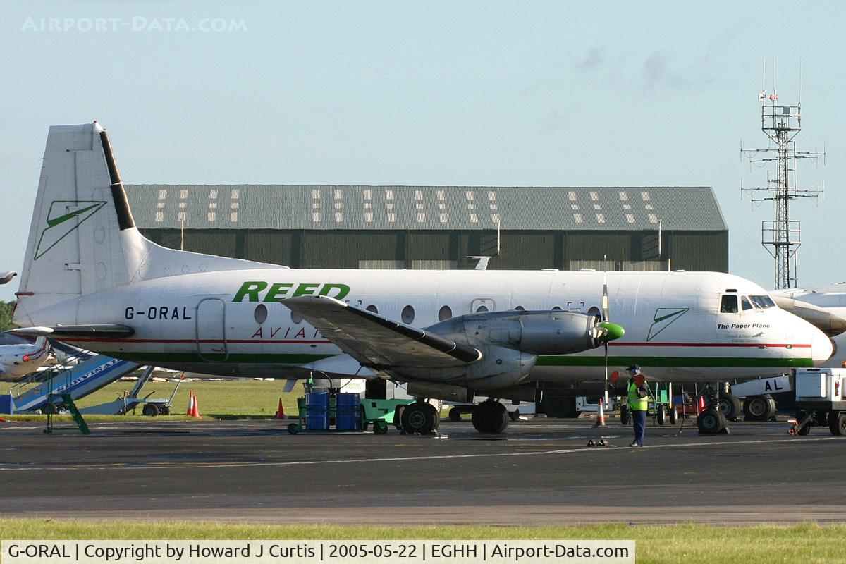 G-ORAL, 1977 Hawker Siddeley HS.748 Series 2A C/N 1756, Named 'The Paper Plane'.