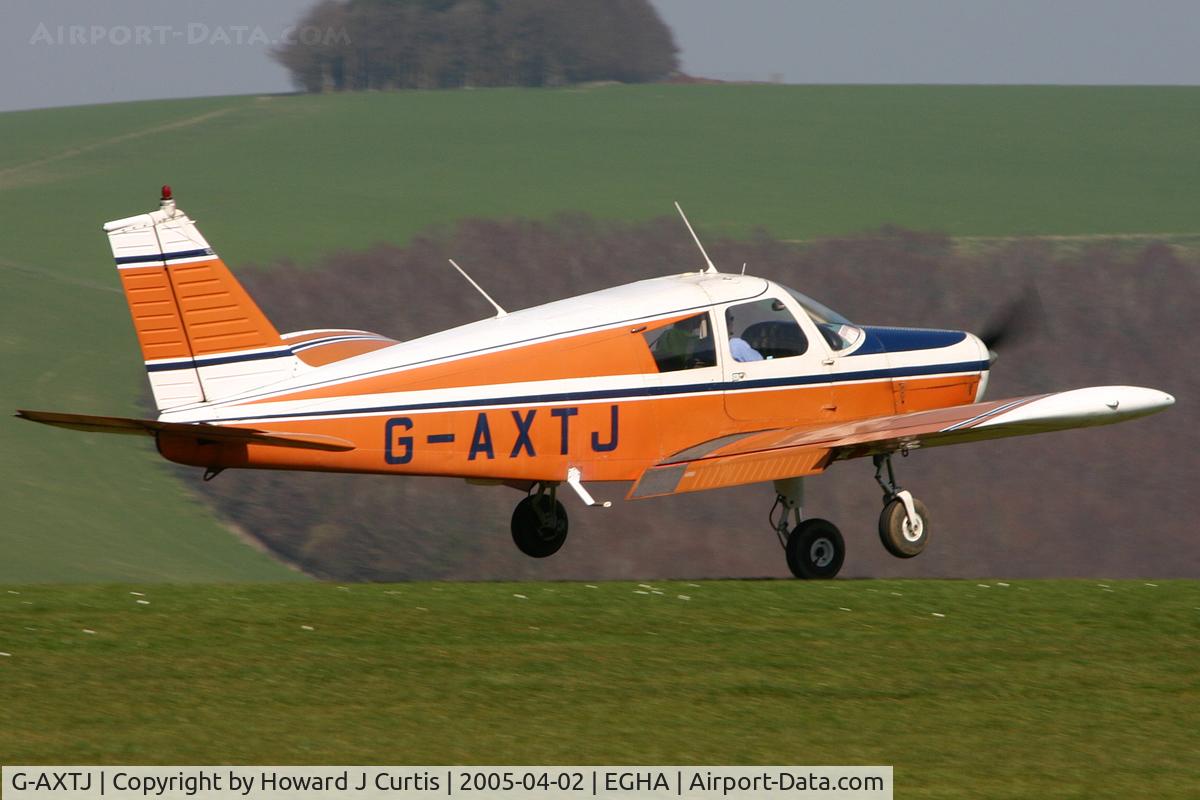 G-AXTJ, 1969 Piper PA-28-140 Cherokee B C/N 28-26241, Just about to touch down, showing signs of its former operator (CSE).