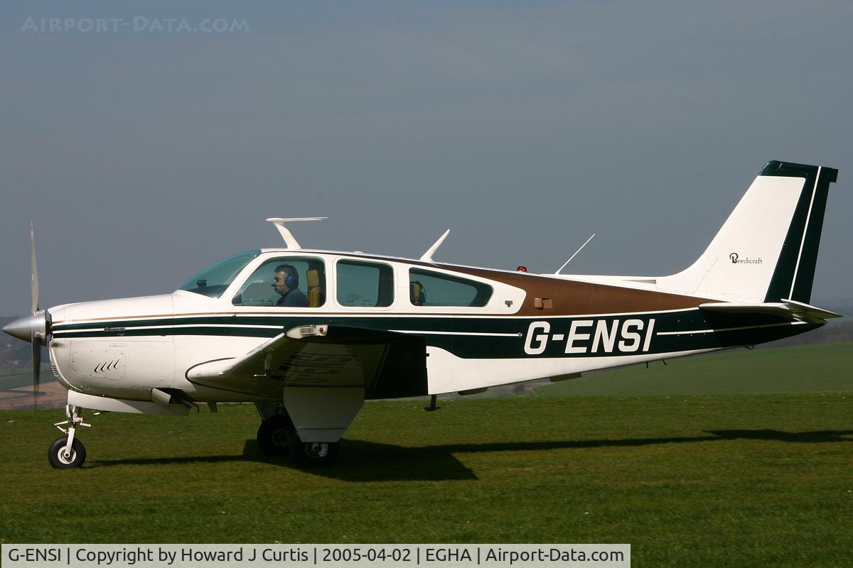 G-ENSI, 1977 Beech F33A Bonanza C/N CE-699, Parked up here.