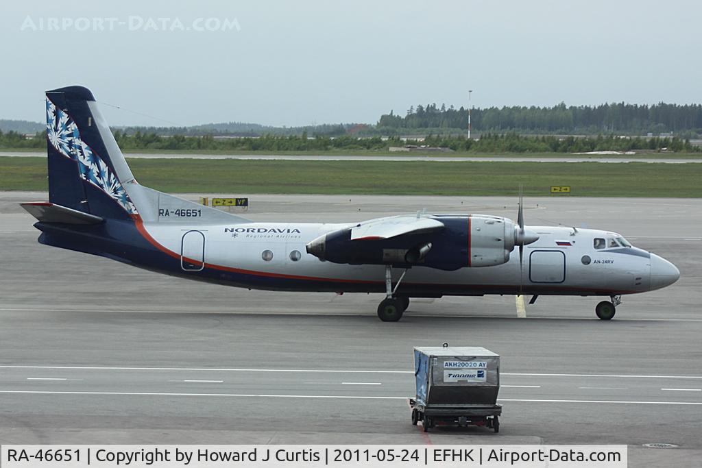 RA-46651, 1974 Antonov An-24RV C/N 47309202, Nordavia Regional Airlines