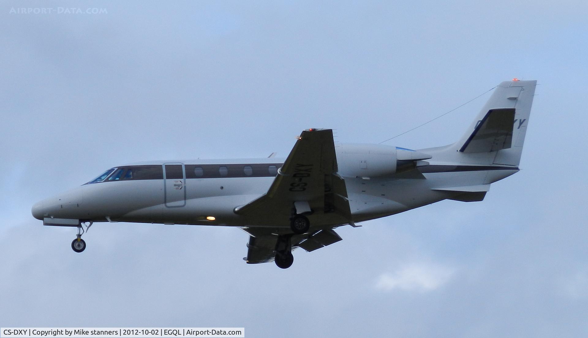CS-DXY, 2008 Cessna 560 Citation Excel XLS C/N 560-5791, Netjets Citation XLS landing For its second visit of the day to RAF Leuchars for the dunhill links championship golf tournament
