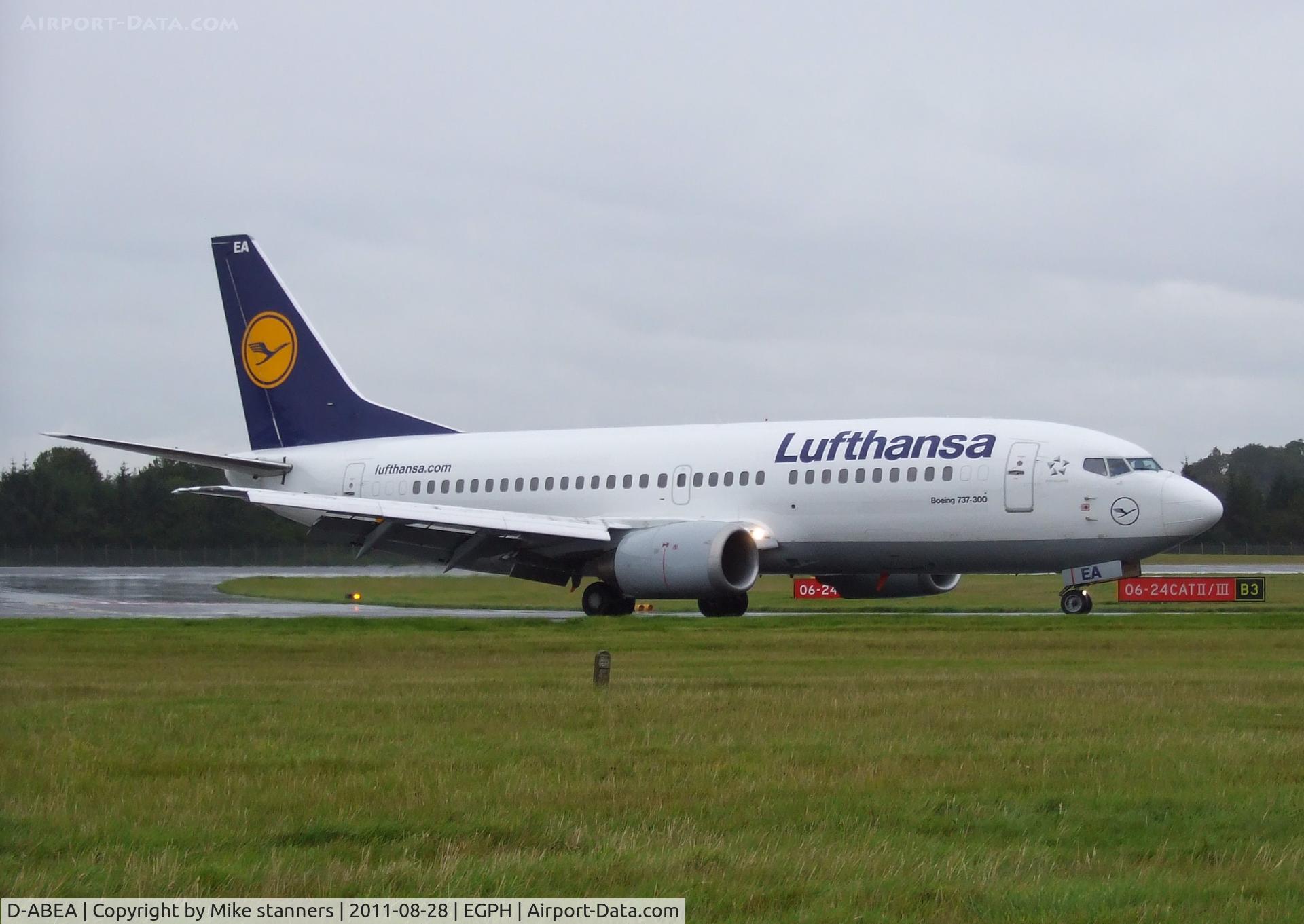 D-ABEA, 1990 Boeing 737-330 C/N 24565, Lufthansa B737-300 arrives at EDI From FRA