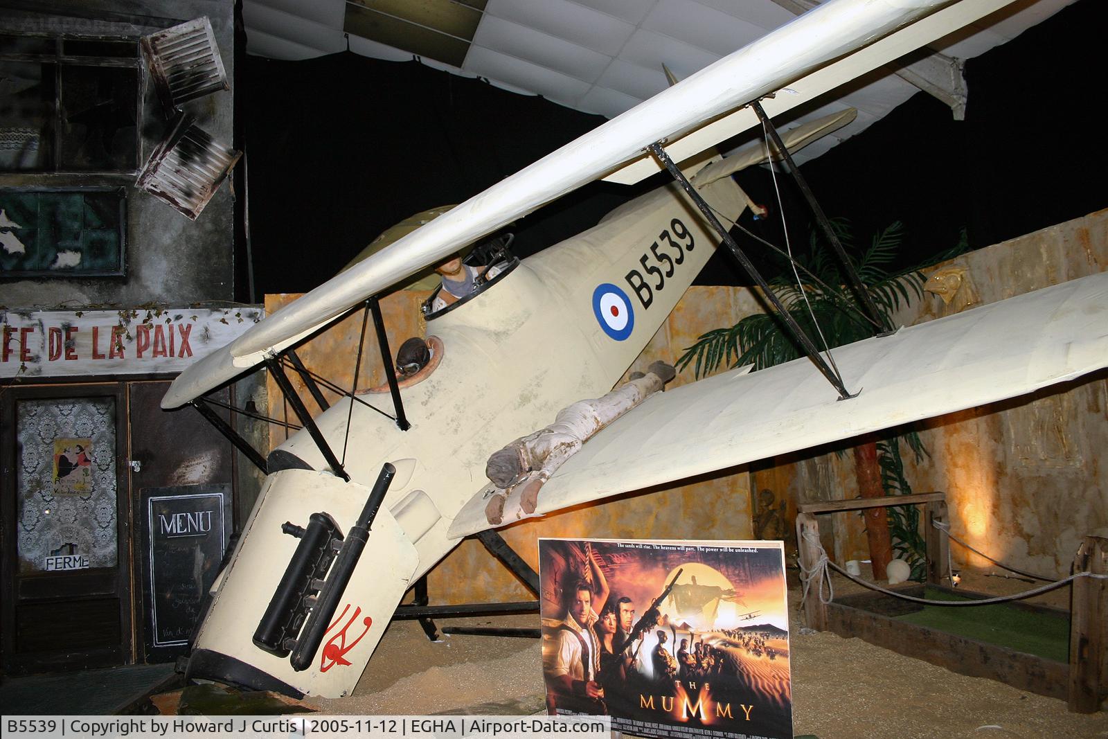 B5539, Stampe-Vertongen SV-4A C/N Not found B5539, A composite of more than one airframe, mocked up to look like a crashed SE-5. At the museum here (now closed).