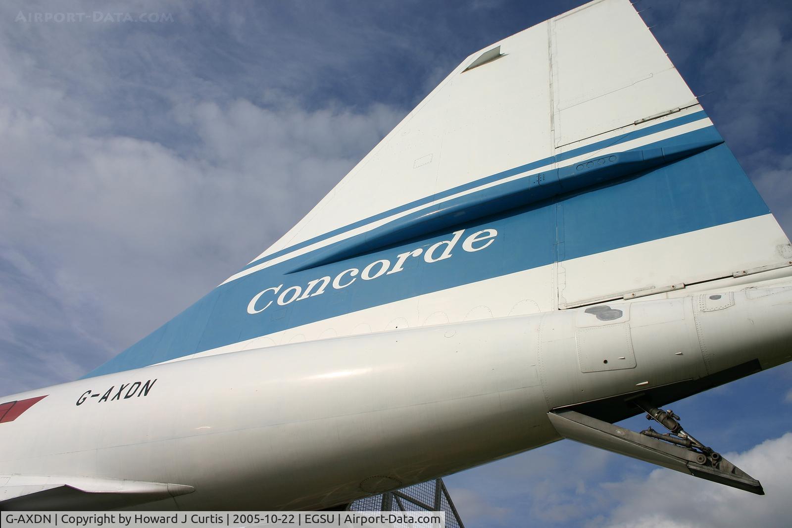 G-AXDN, 1968 Aerospatiale-BAC Concorde Prototype C/N 01/13522, Close up of the tail of this beautiful bird. Such a shame they don't fly any more.