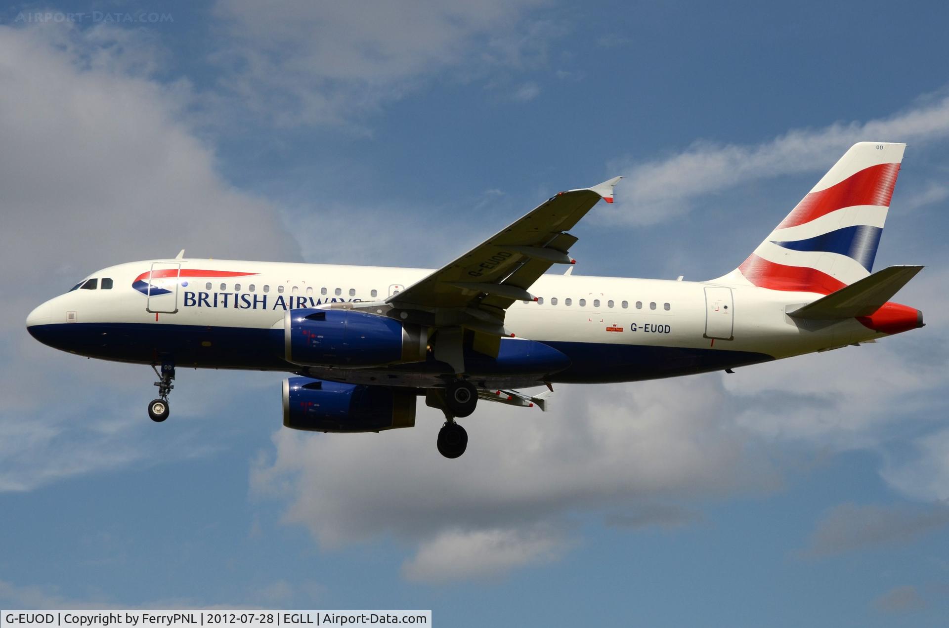G-EUOD, 2001 Airbus A319-131 C/N 1558, BA A319 landing